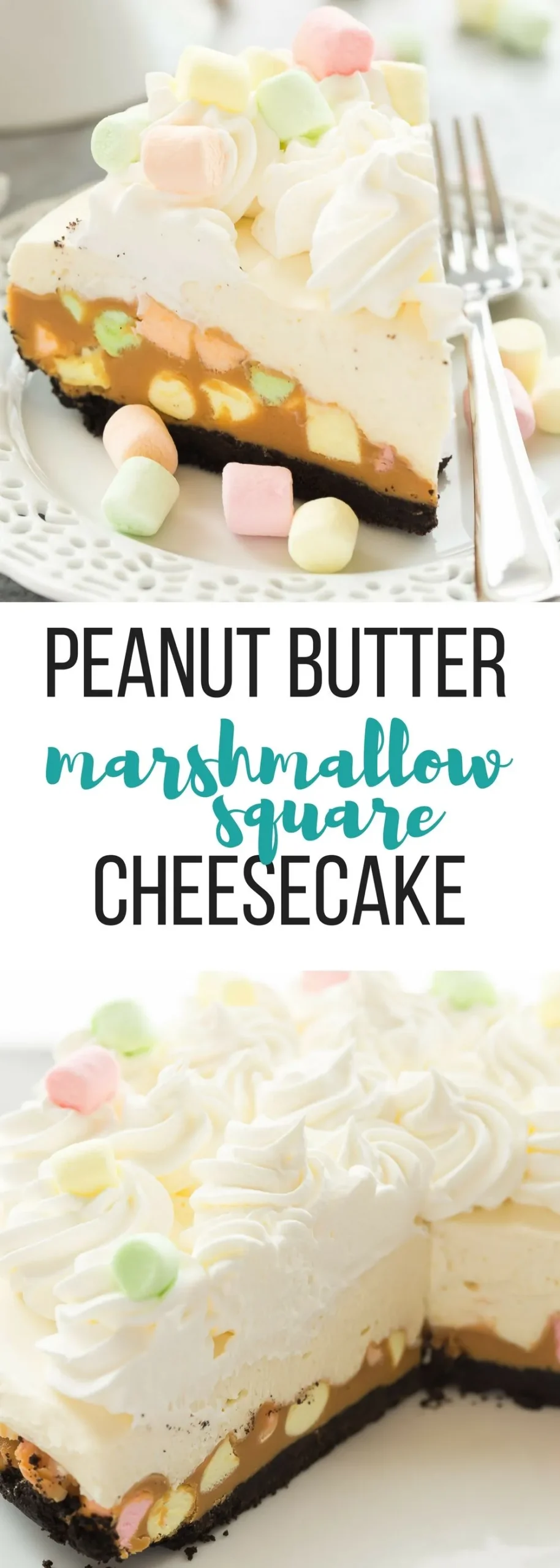 Peanut Butter No Bake Marshmallow Cheesecake Bars