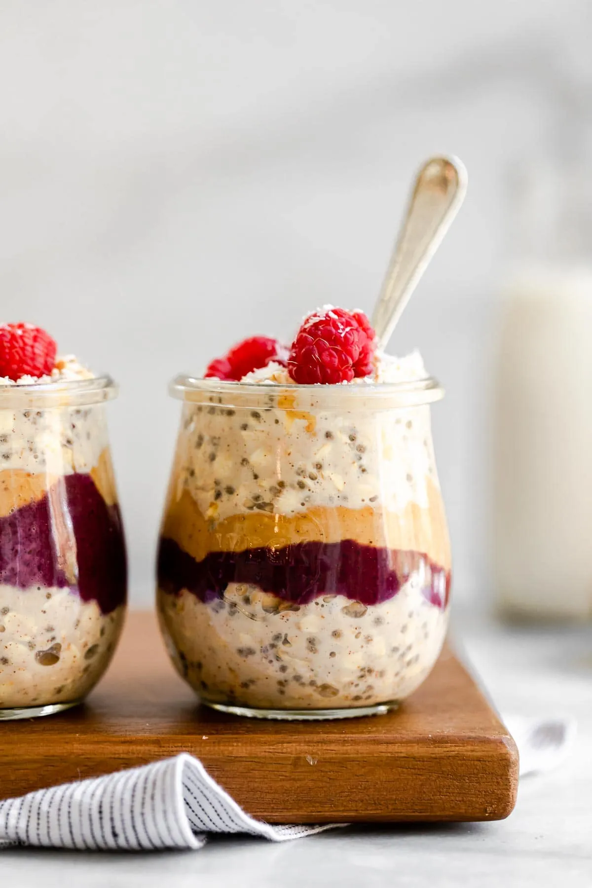 Peanut Butter and Jelly Chia Overnight Oats
