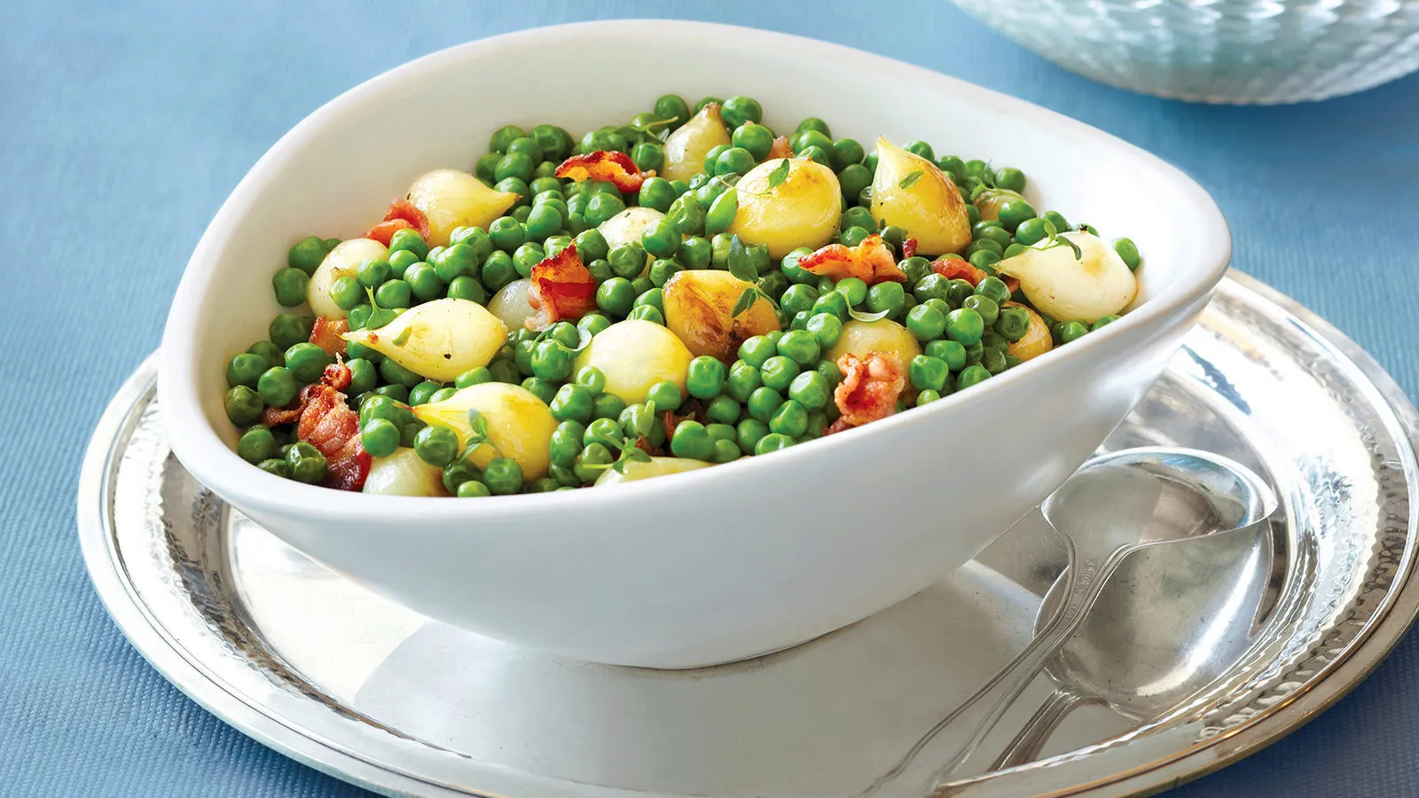 Pearl Onions, Peas, and Bacon