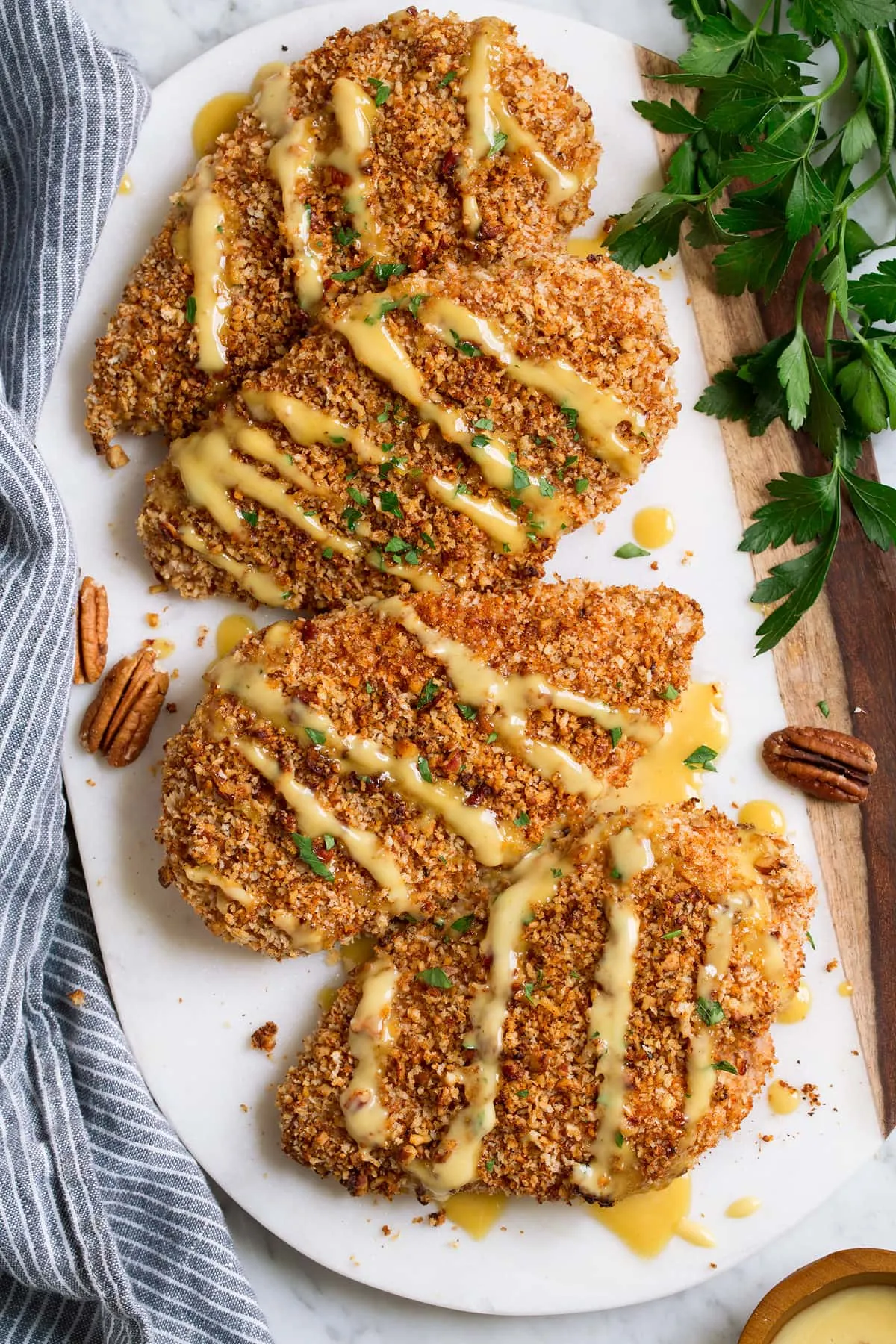 Pecan Crusted Chicken Tenders with Honey Mustard Sauce