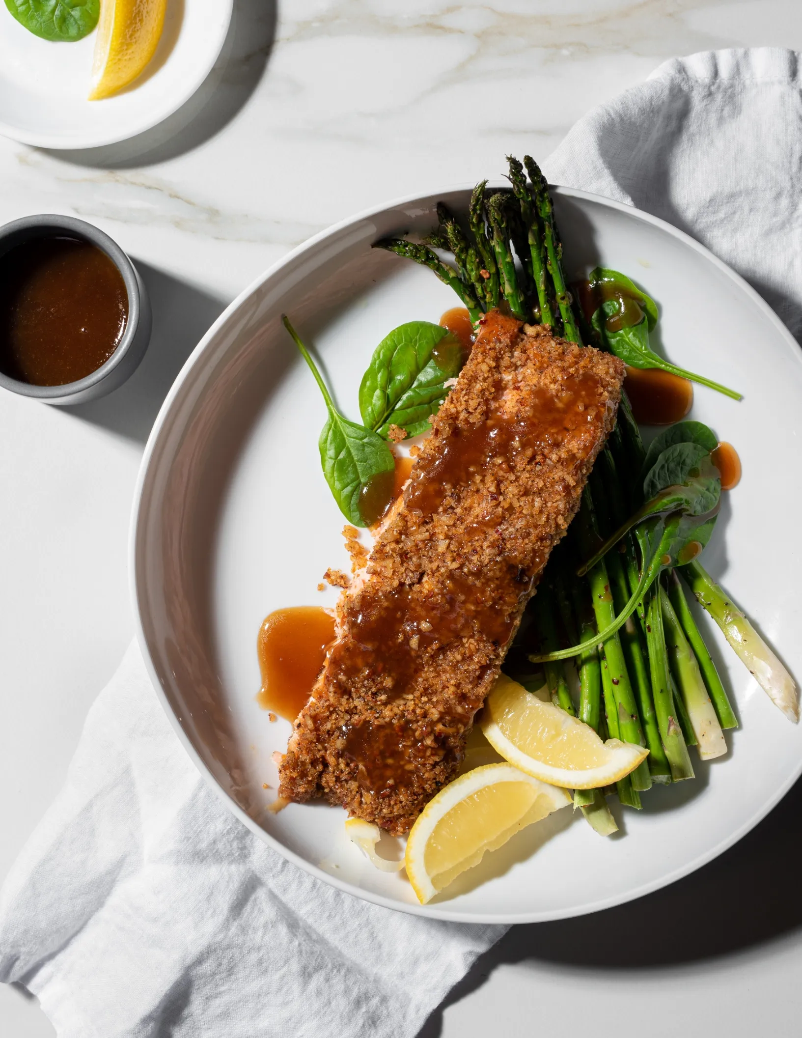 Pecan Crusted Salmon with Lemon Glaze