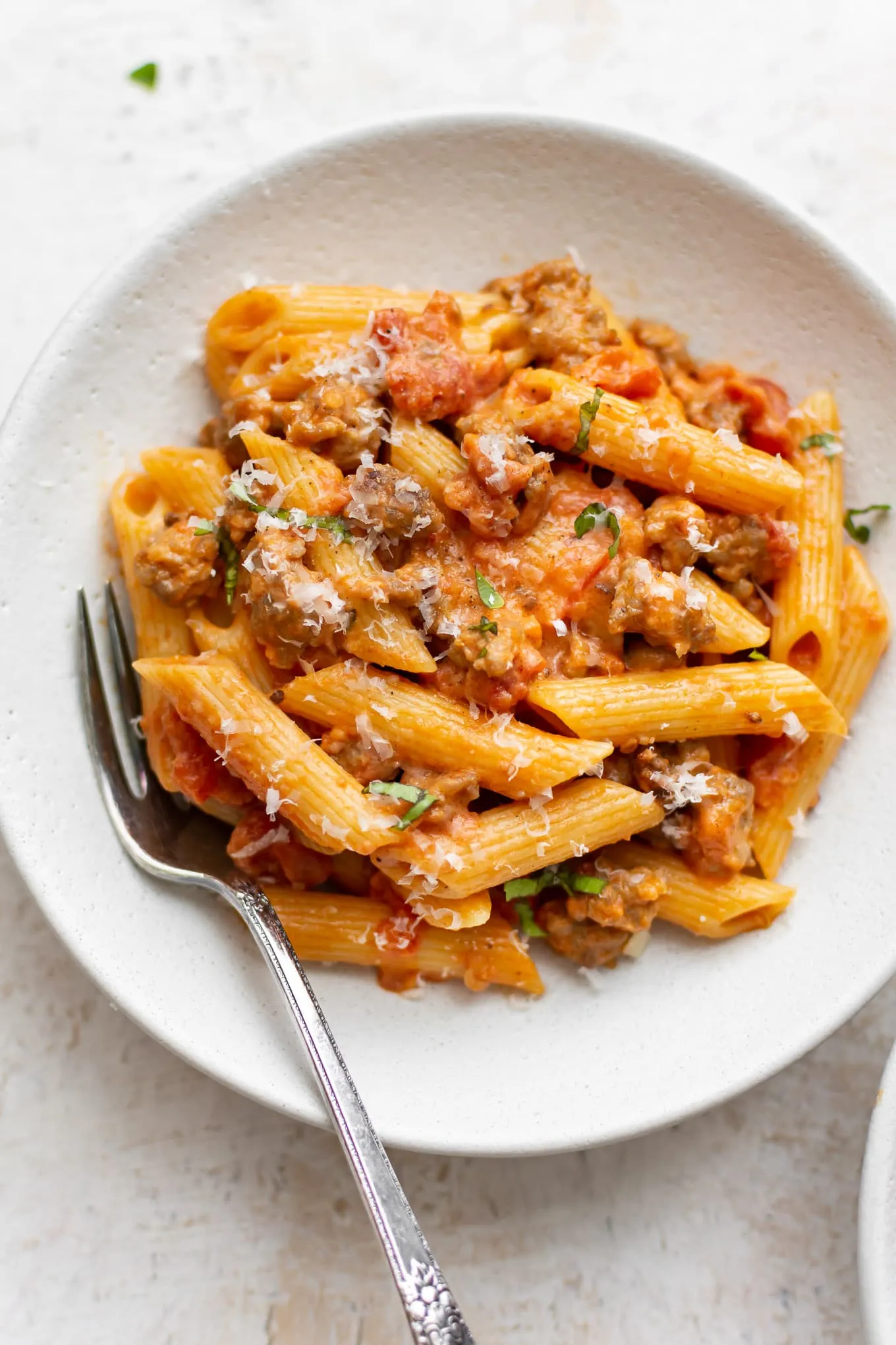 Penne in Cream Sauce with Sausage
