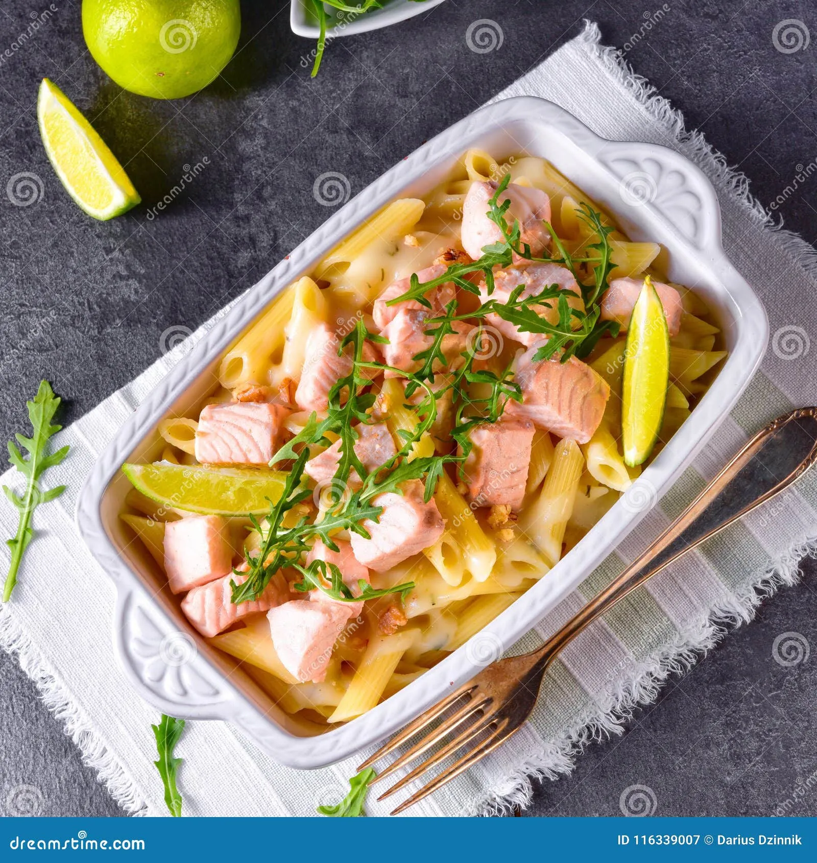 Penne with Salmon, Arugula, and Chives