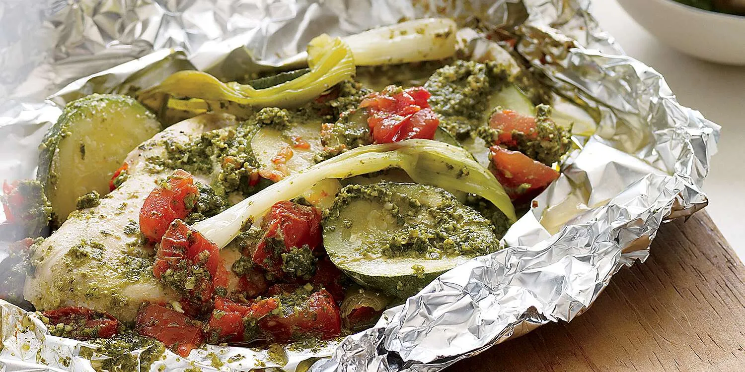 Pesto Chicken Grill Packets