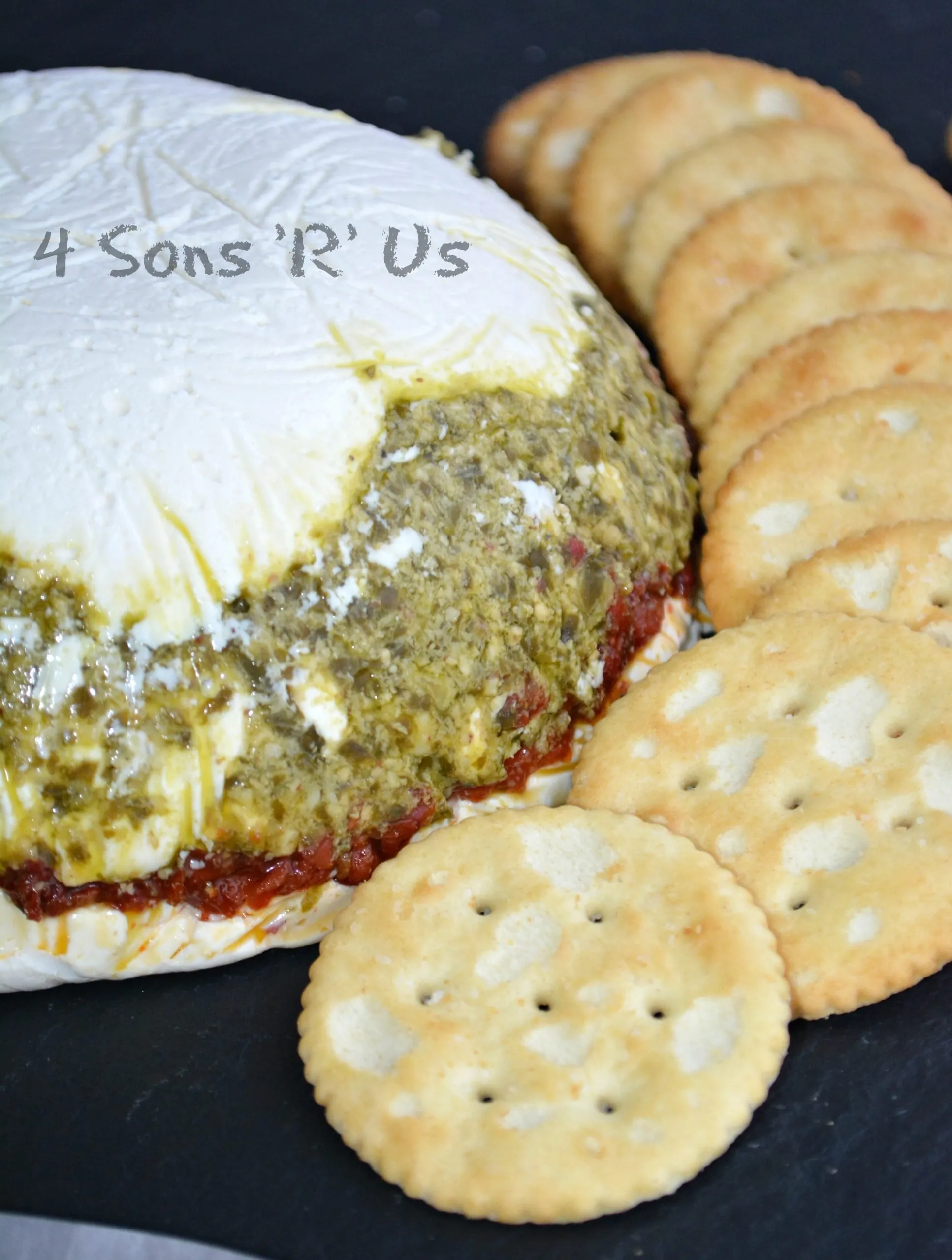 Pesto Cream Cheese Spread with Sun Dried Tomatoes