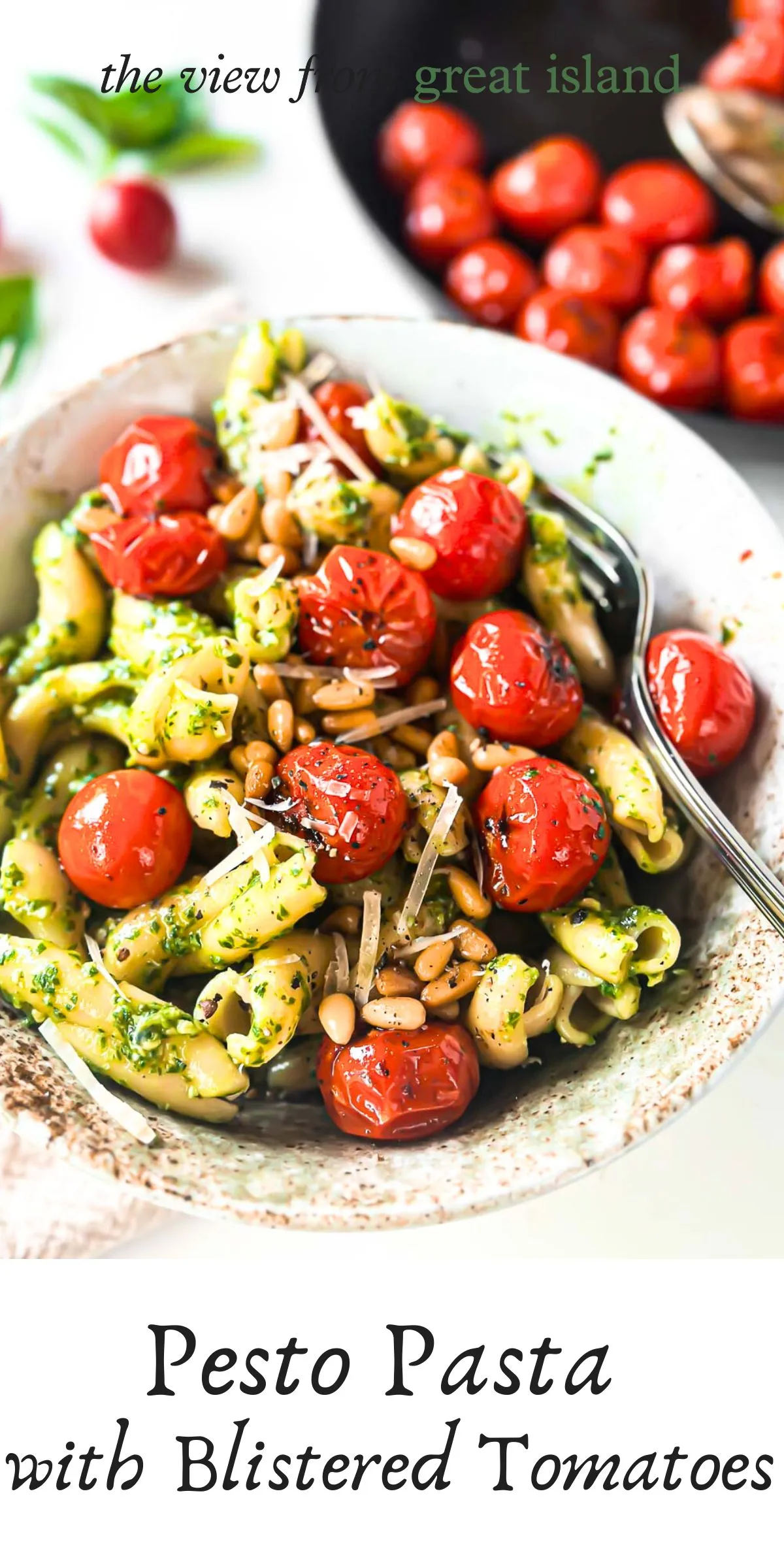 Pesto Pasta with Blistered Tomatoes