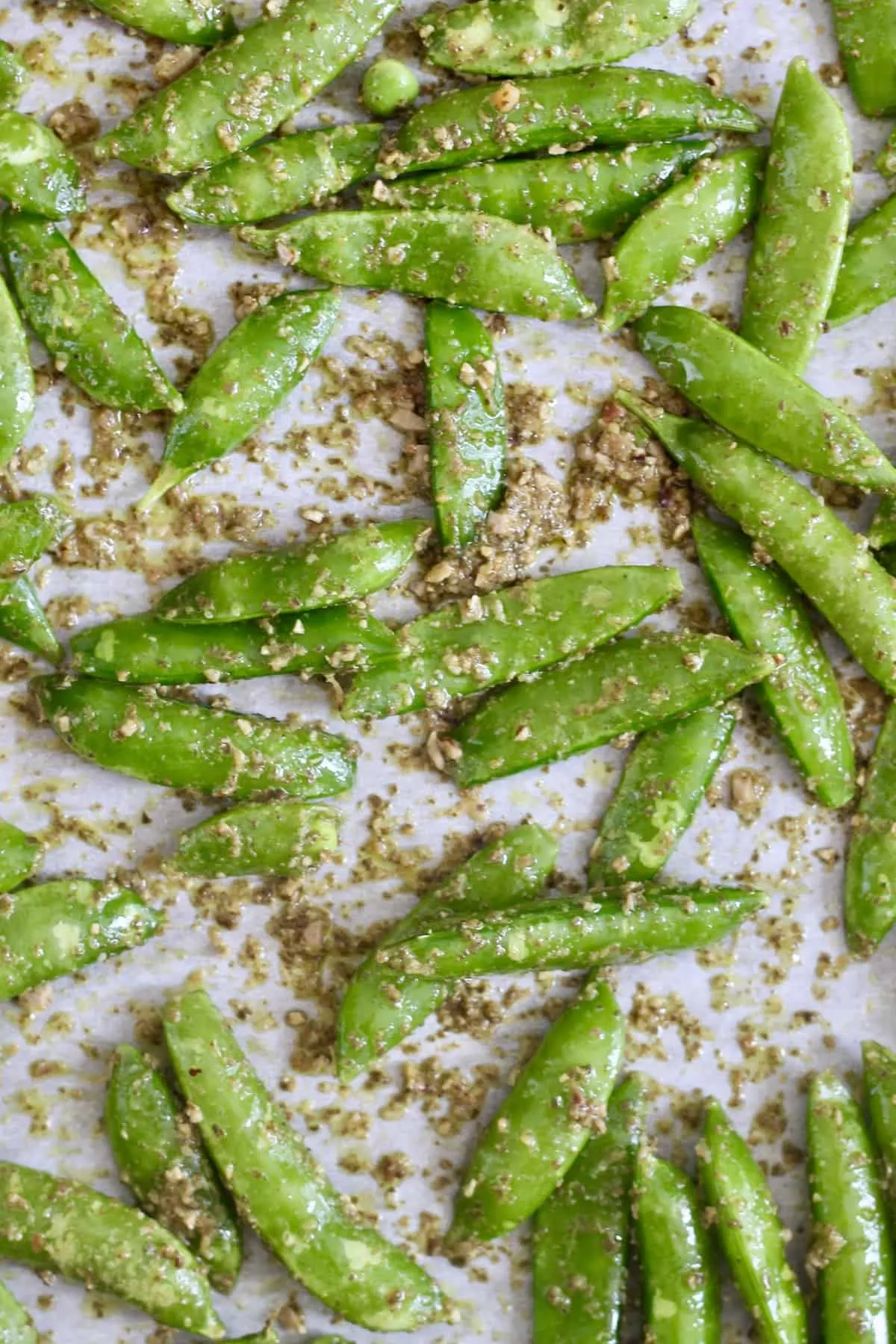 Pesto Roasted Snap Peas