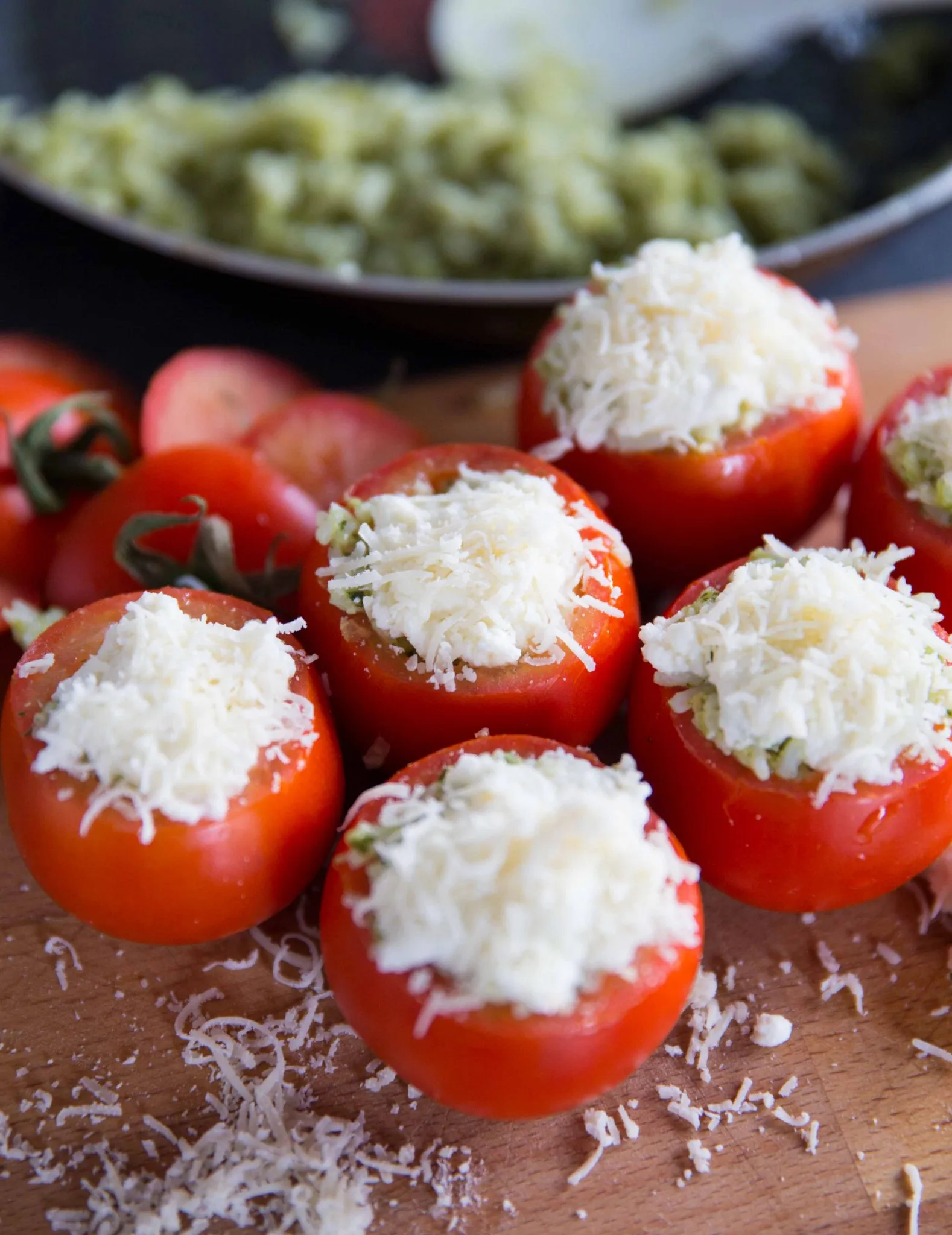 Pesto Stuffed Roasted Tomatoes