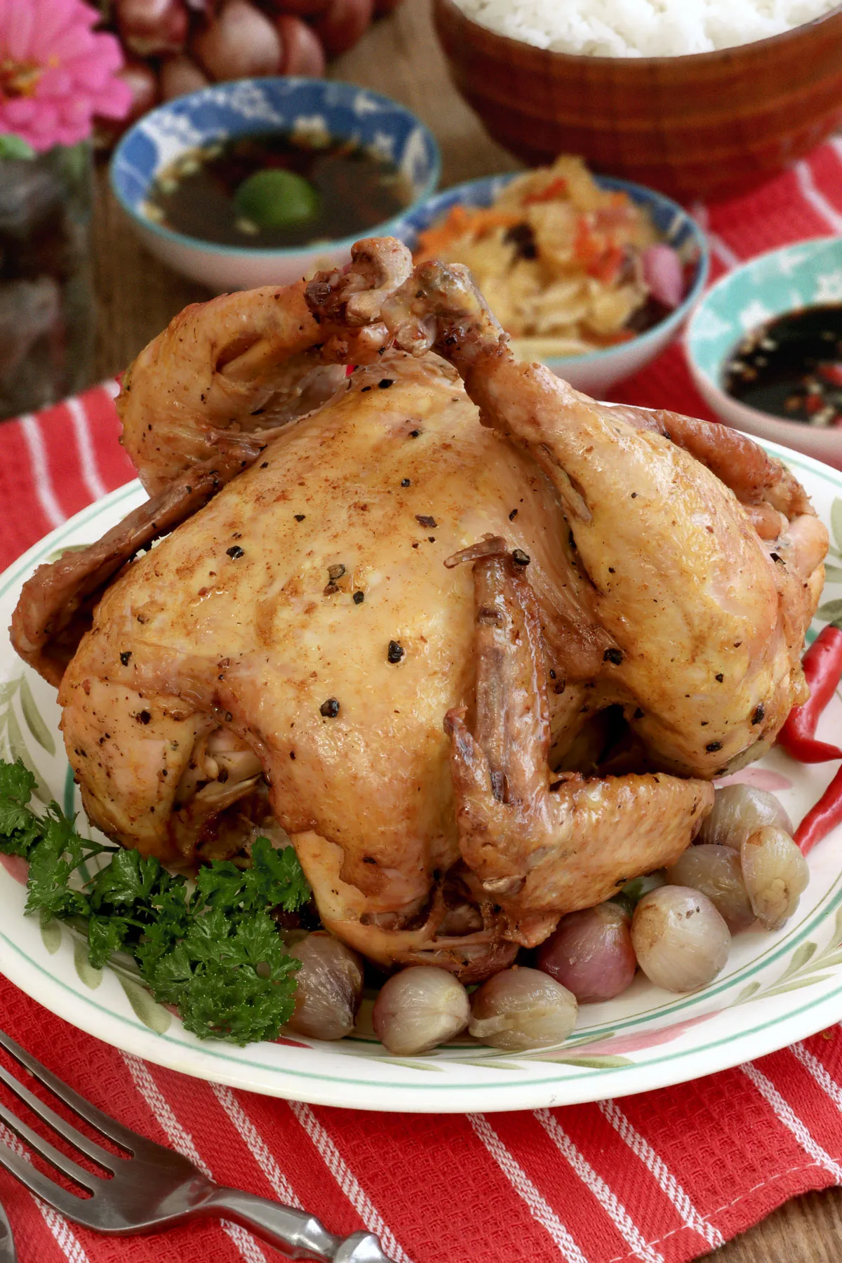 Pinaupong Manok sa Asin