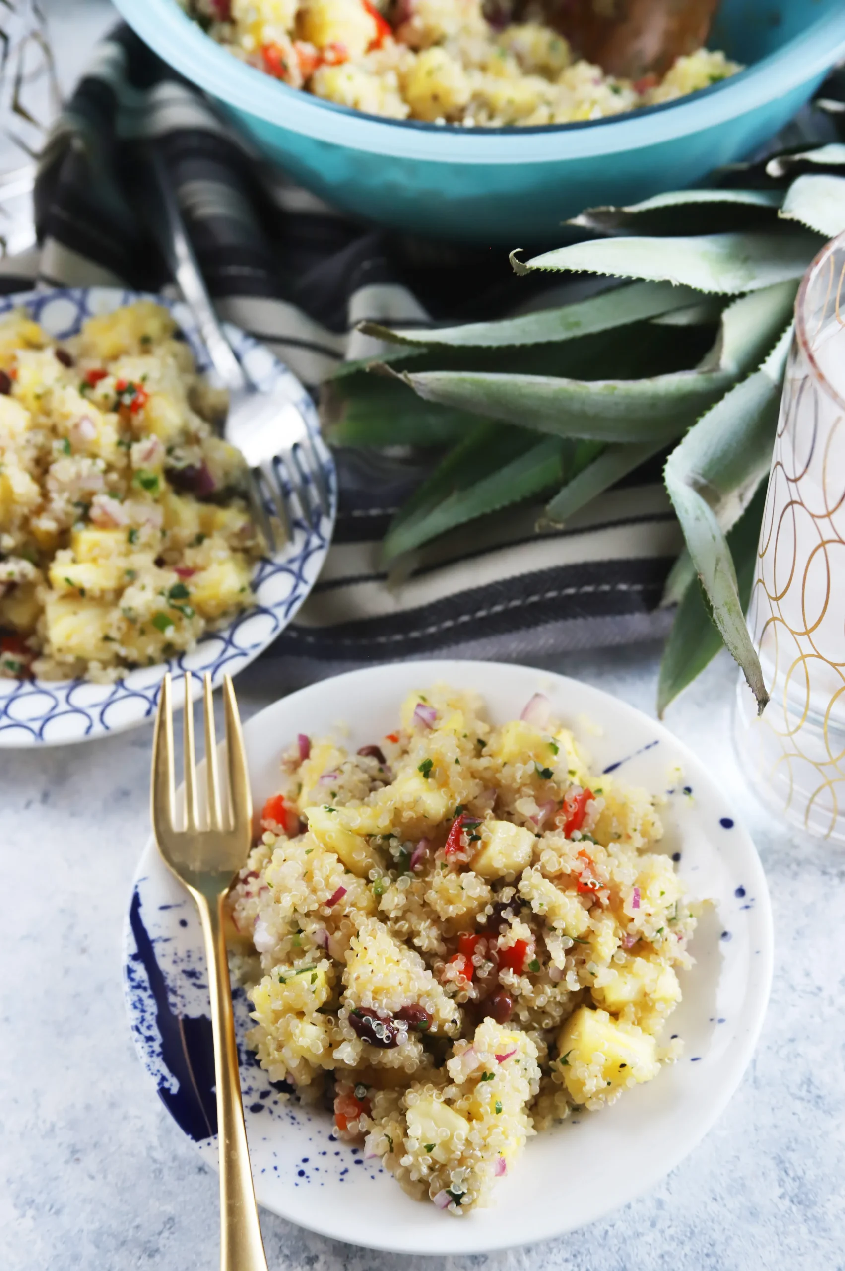 Pineapple Quinoa and Leek Sauteed Salad