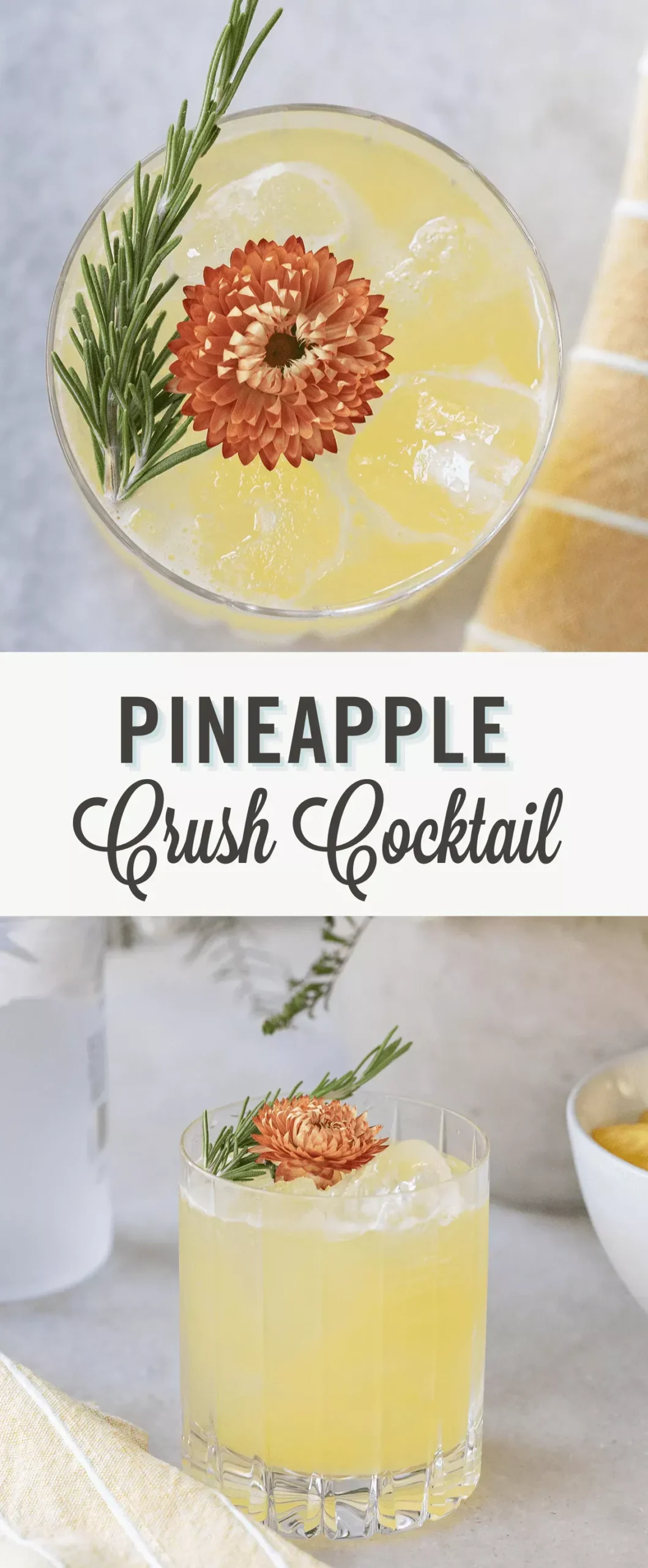 Pineapple Rosemary Crush Cocktails