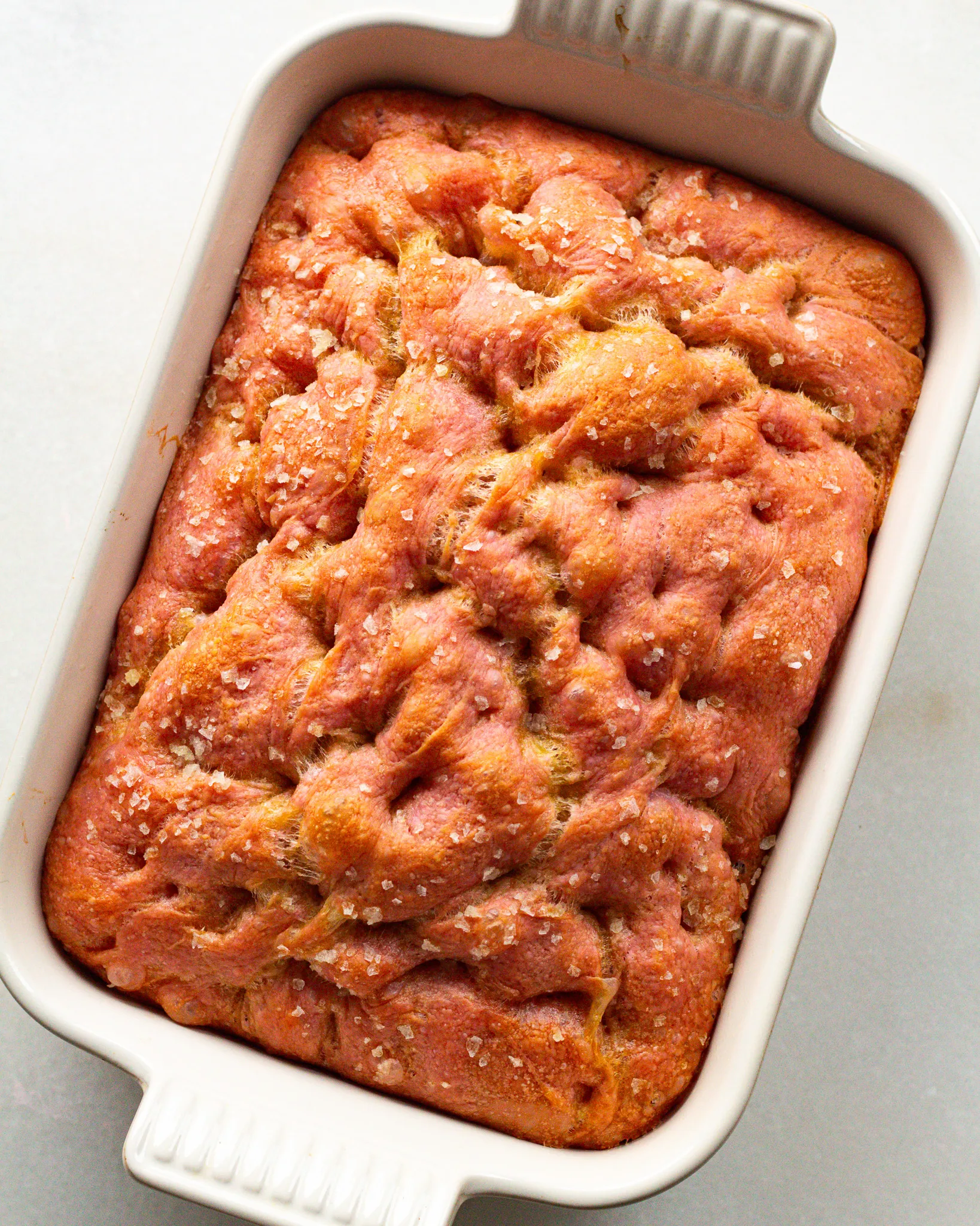 Pink Focaccia No Mixer Needed