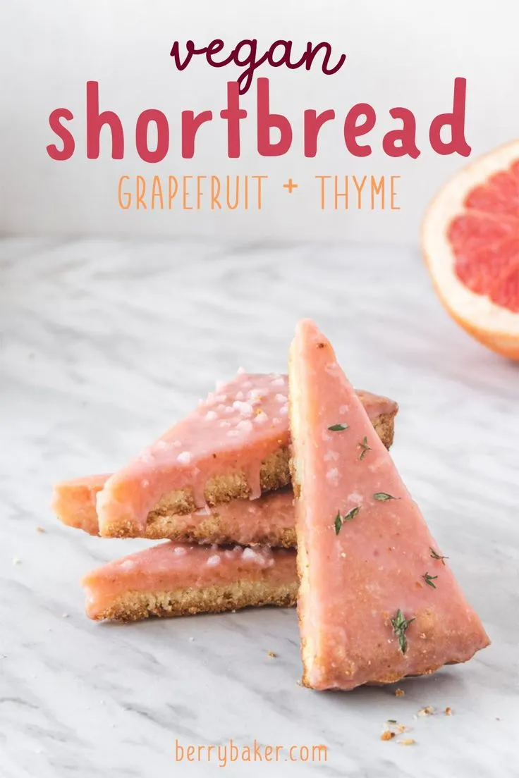 Pink Grapefruit and Thyme Shortbread Hearts