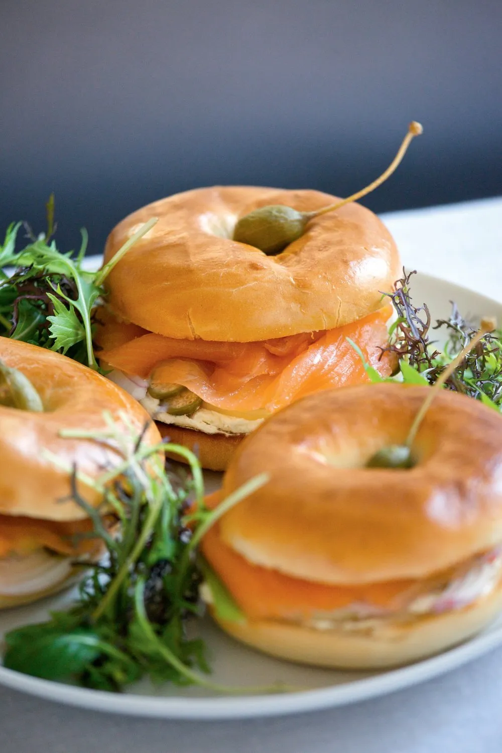 Plateau de Bagels au Saumon Fume Bagel Board