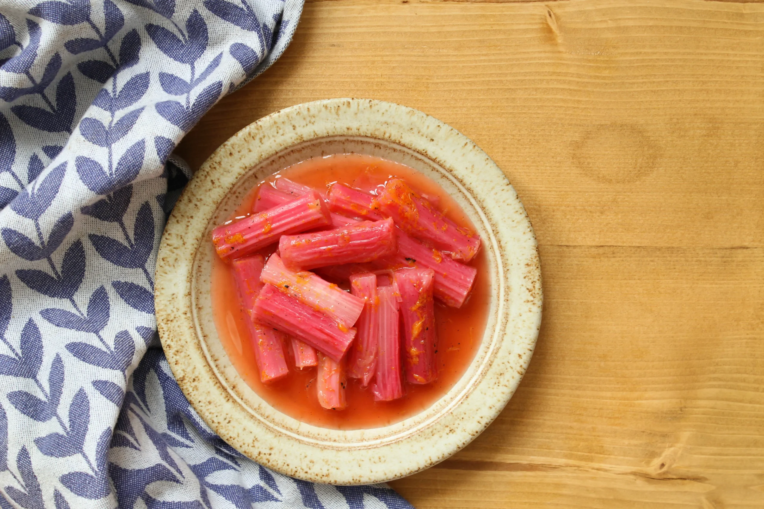 Poached Rhubarb with Mango and Star Anise