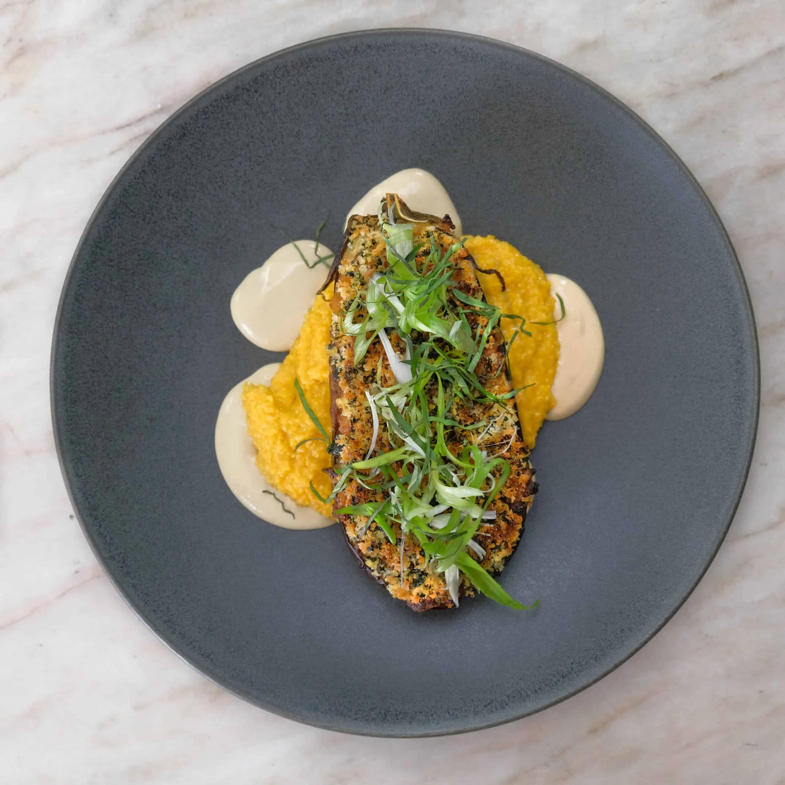 Polenta Cakes with Eggplant