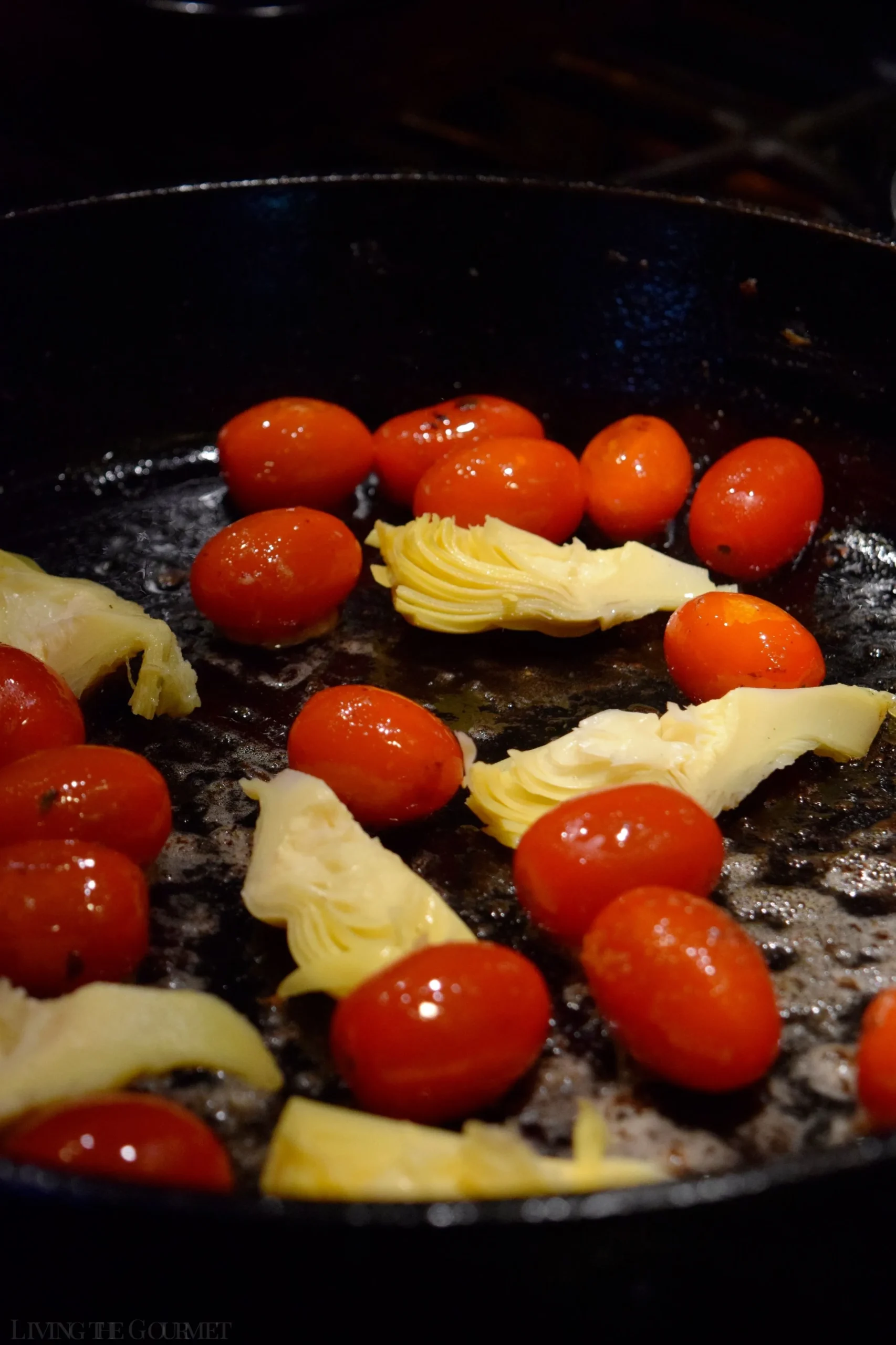 Polenta with Artichoke Caper Sauce