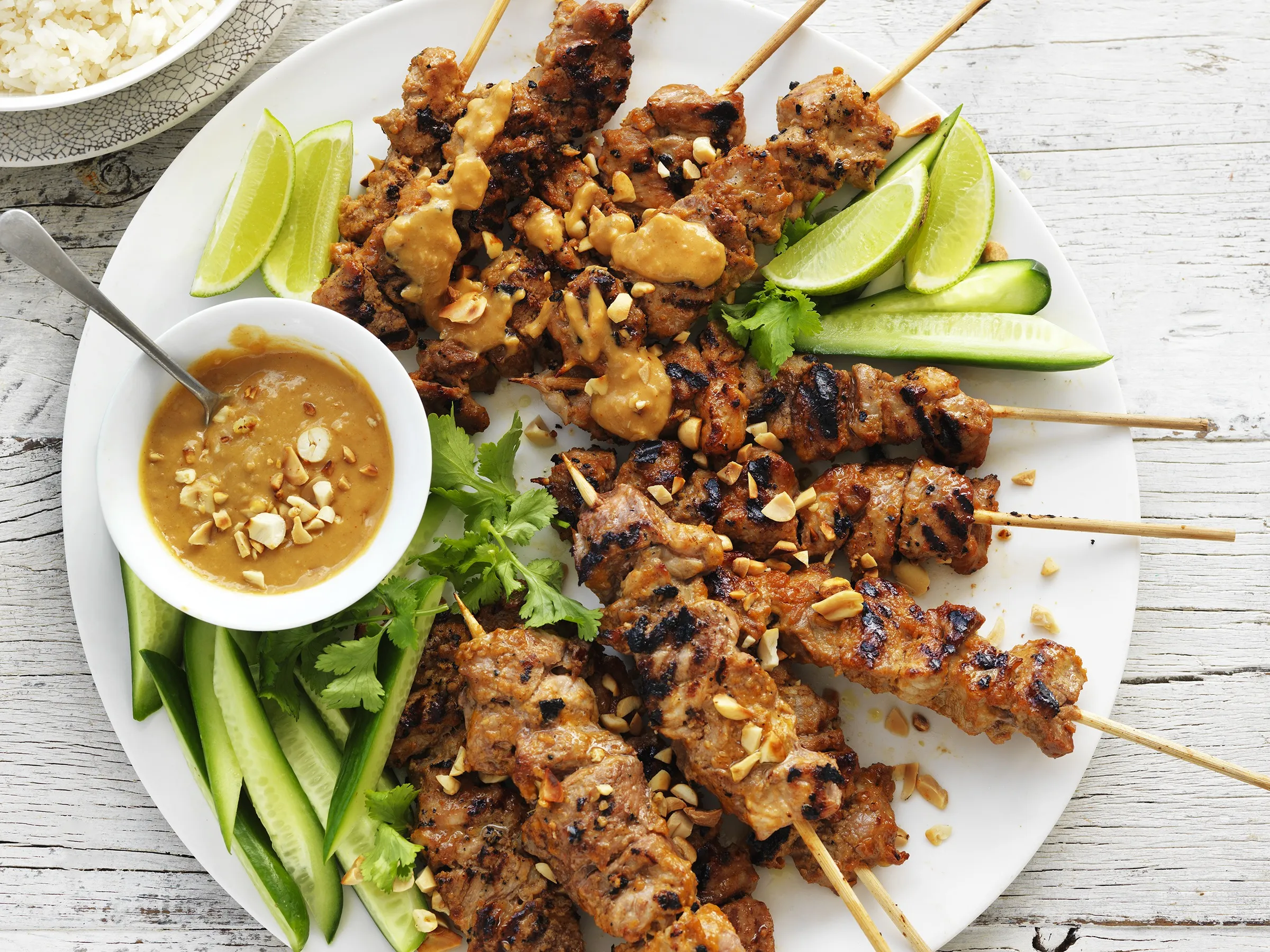 Pork Kebabs with Satay Sauce
