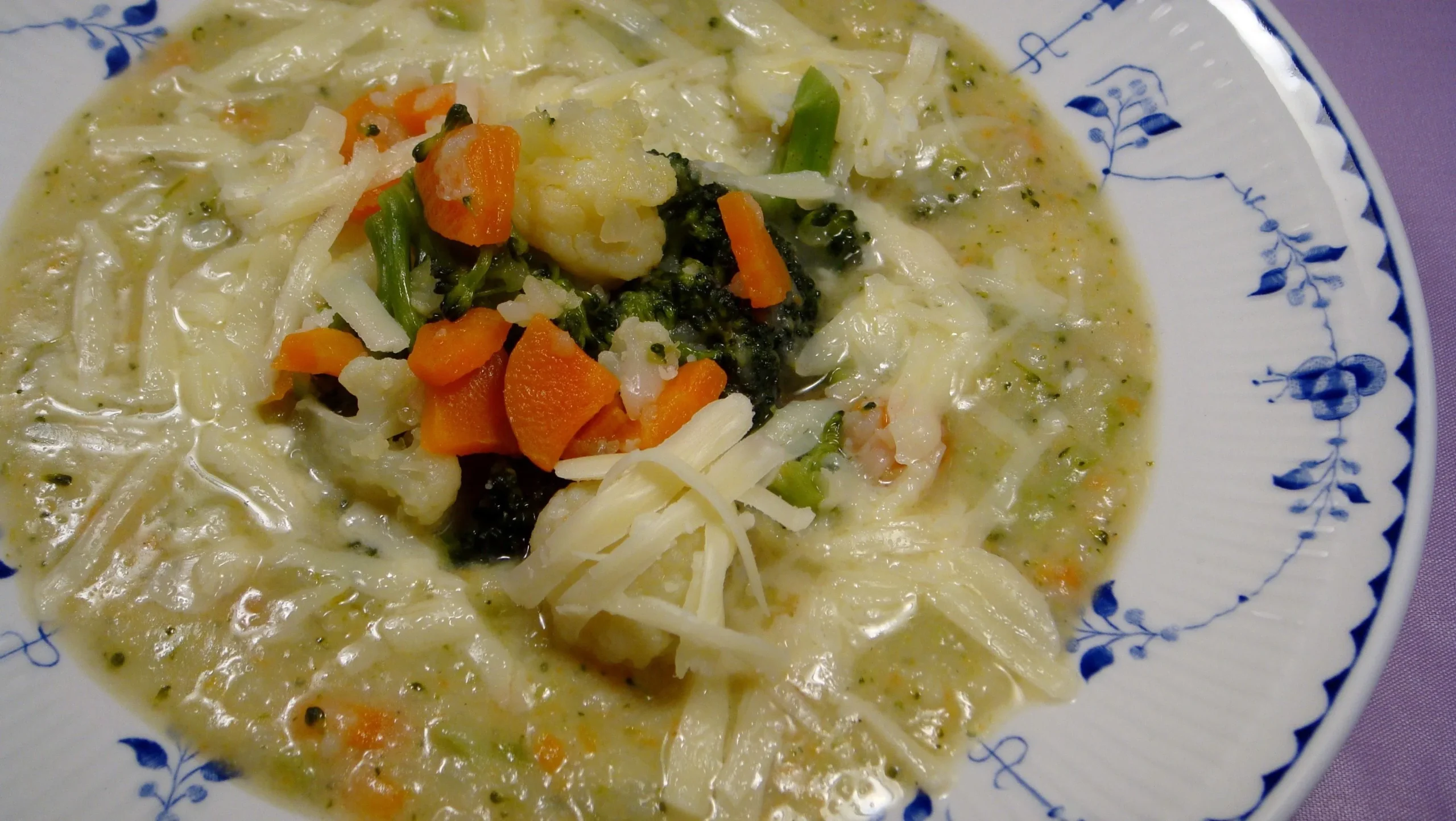 Potato Cheddar Soup with Broccoli Cauliflower