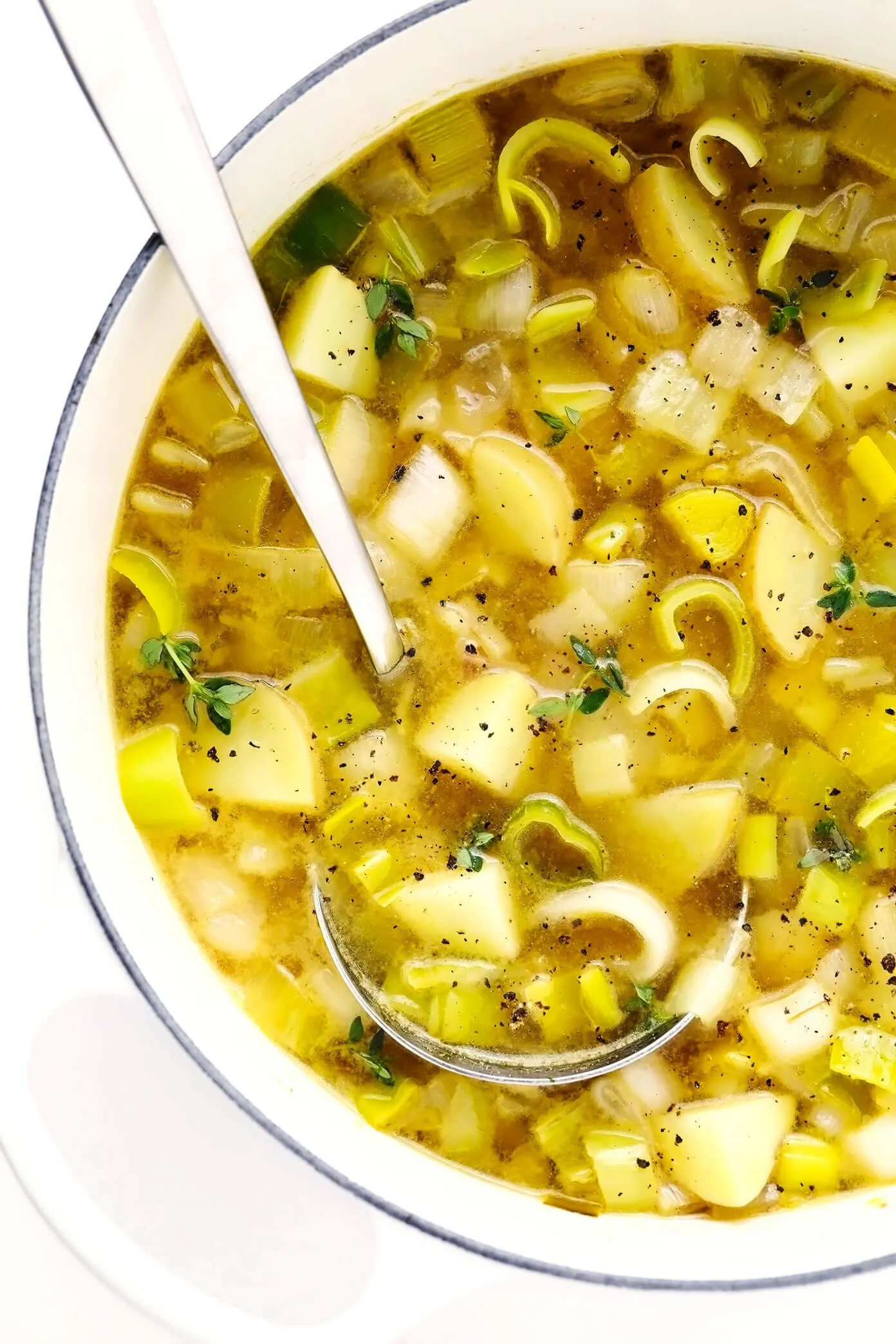 Potato Leek Soup with Lemon and Greens