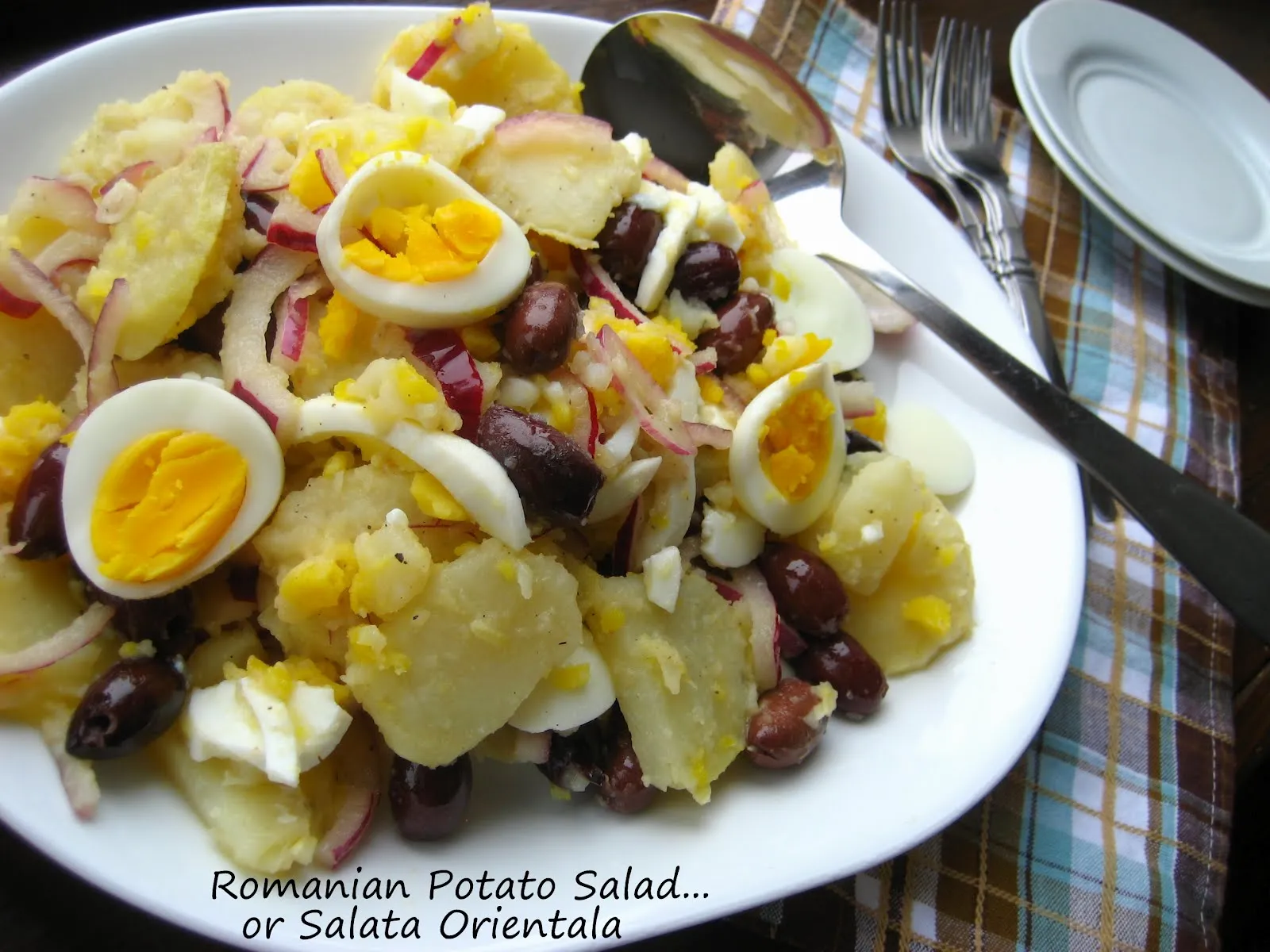 Potato Salad with Eggs, Olives, and Gherkins (Romanian Oriental Salad)