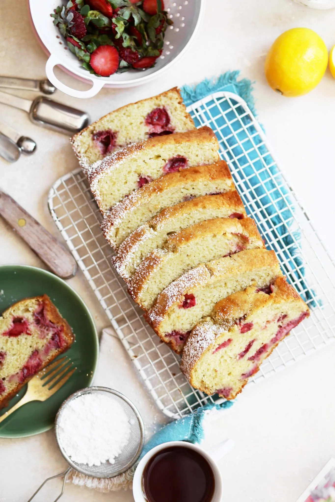 Pound Cake with Roasted Strawberry Fennel Compote
