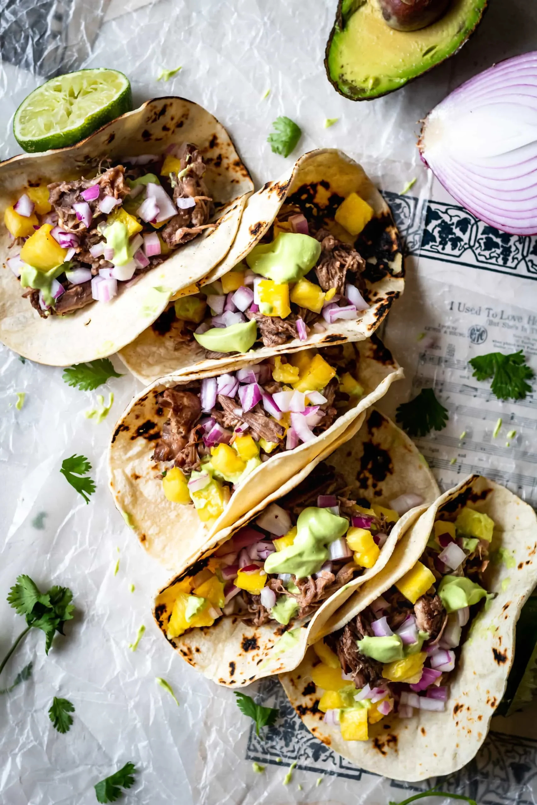 Pressure Cooker Boneless Beef Short Rib Tacos with Dried Chile Pepper Sauce