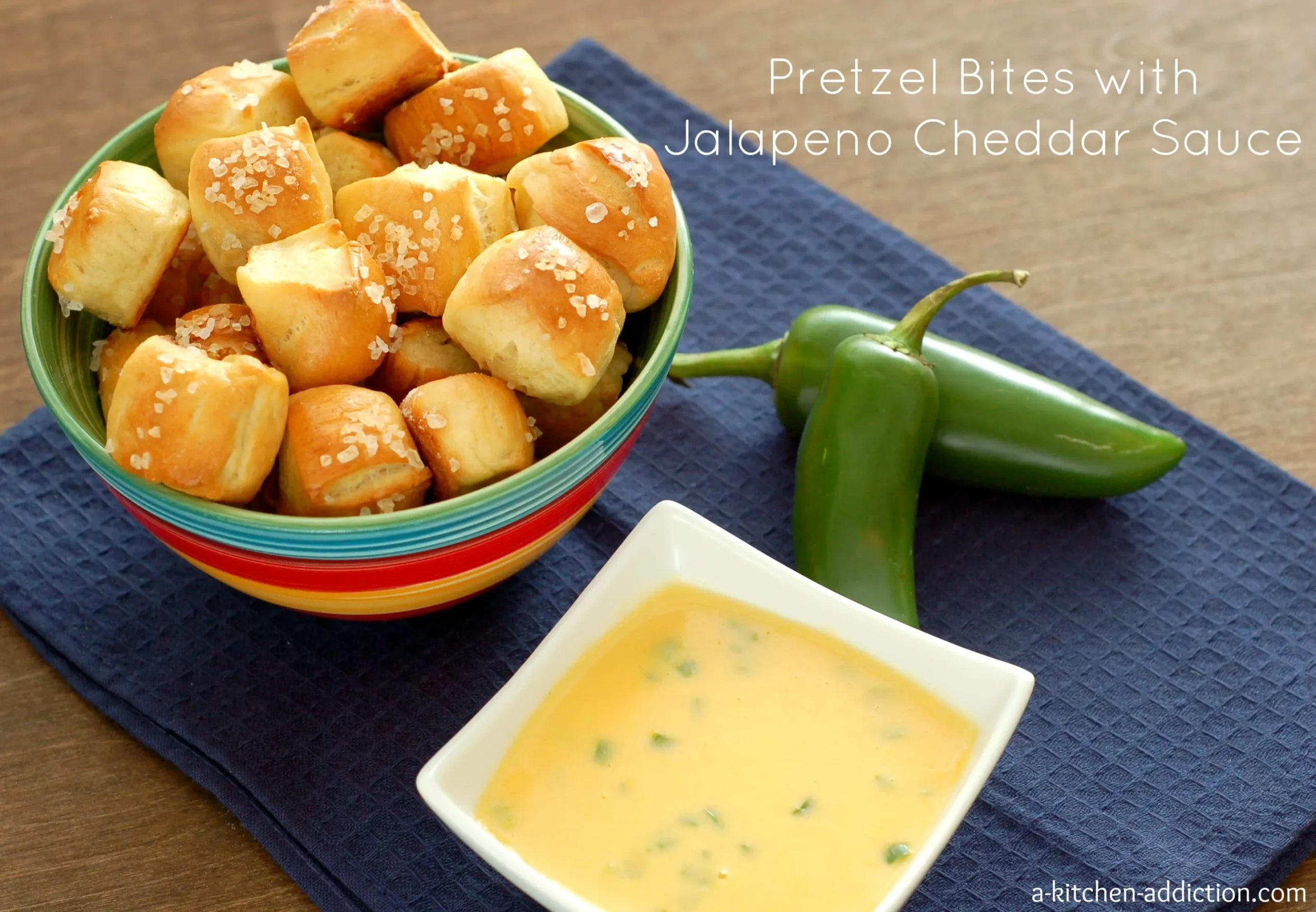 Pretzel Bites with Cheddar Sauce