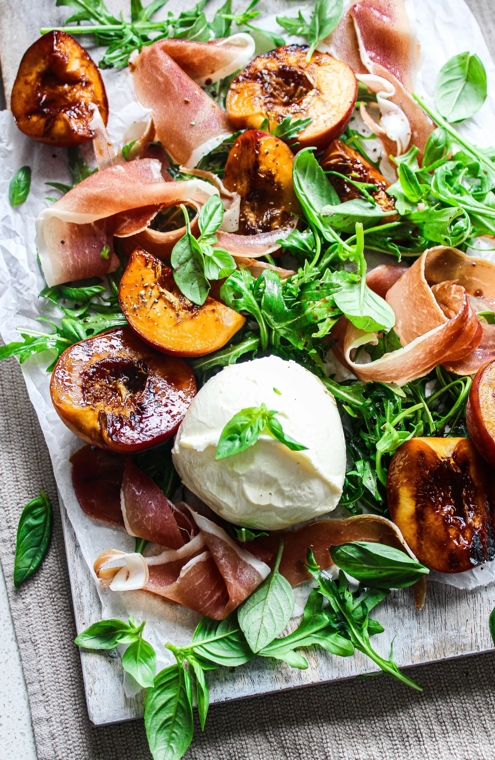 Prosciutto Salad with Peach and Mozzarella