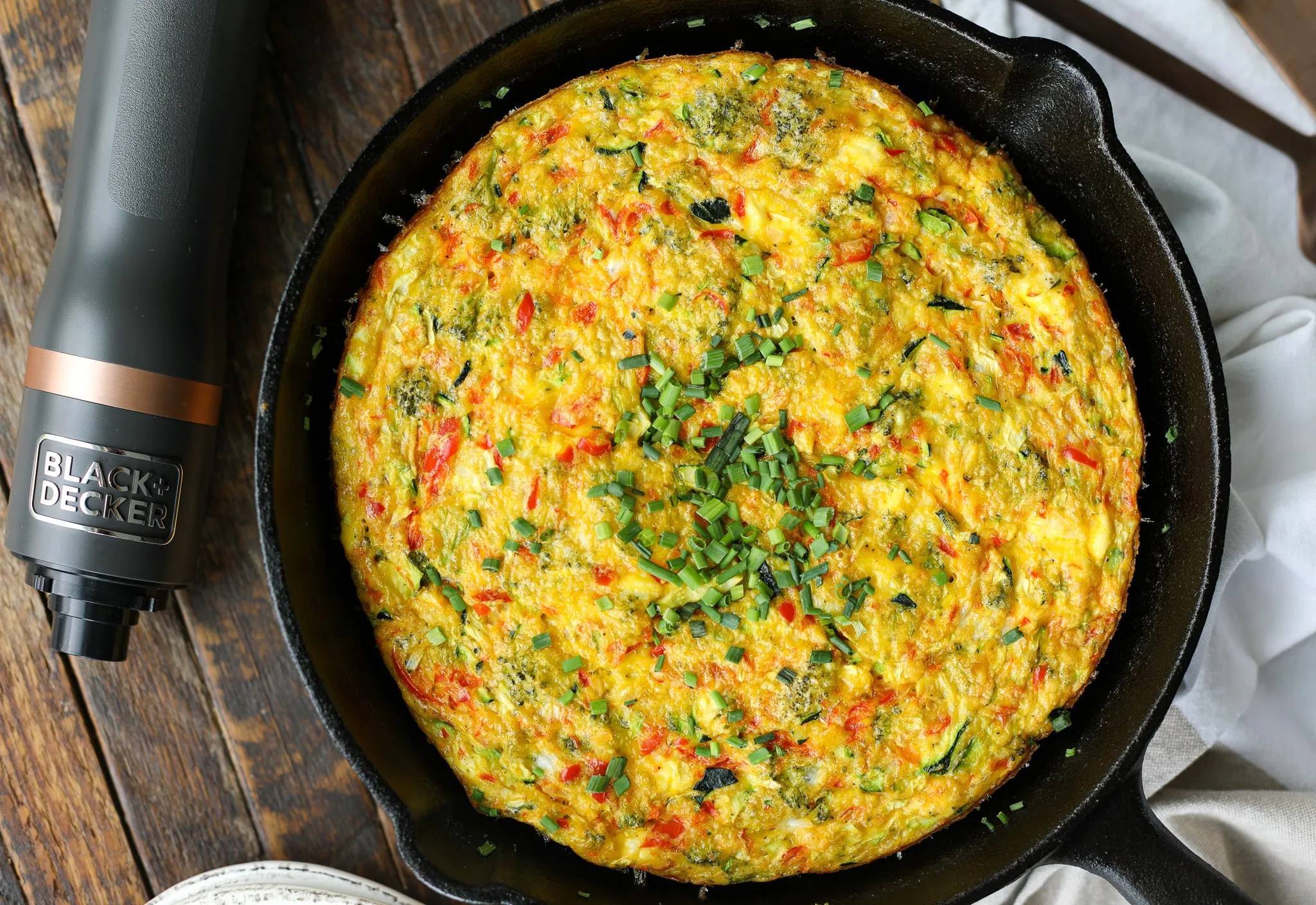 Protein Packed Cottage Cheese Frittata with Bacon and Veggies