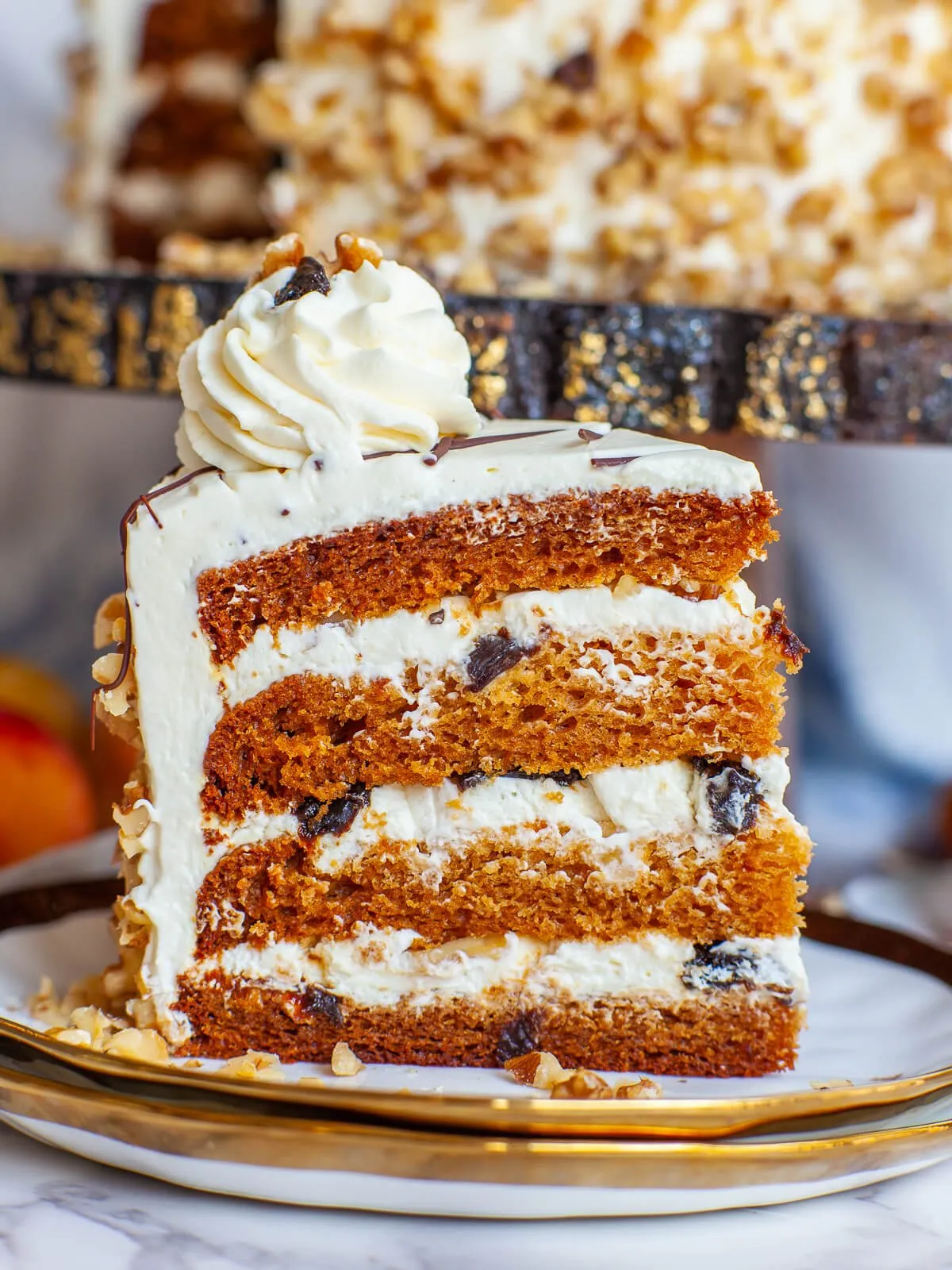 Prune Walnut and Honey Cake