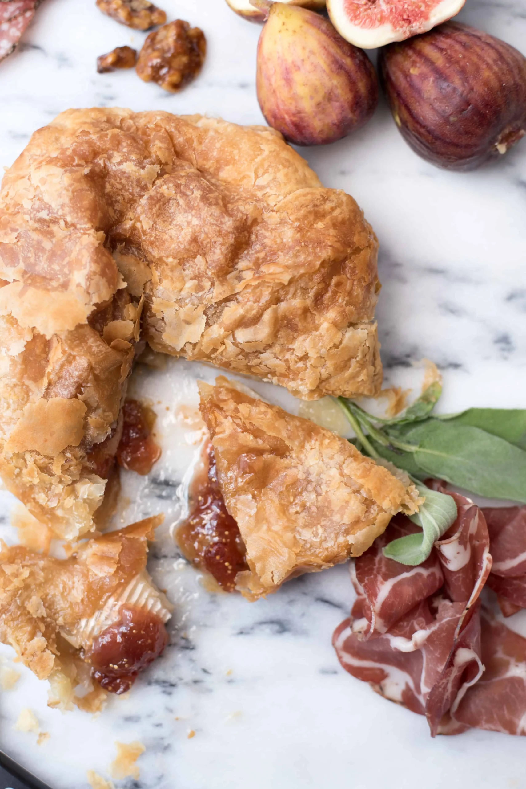 Puff Pastry Baked Brie with Fig Jam