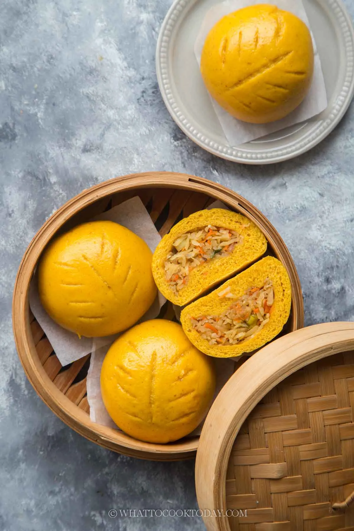 Pumpkin Bao Buns with Yam Bean