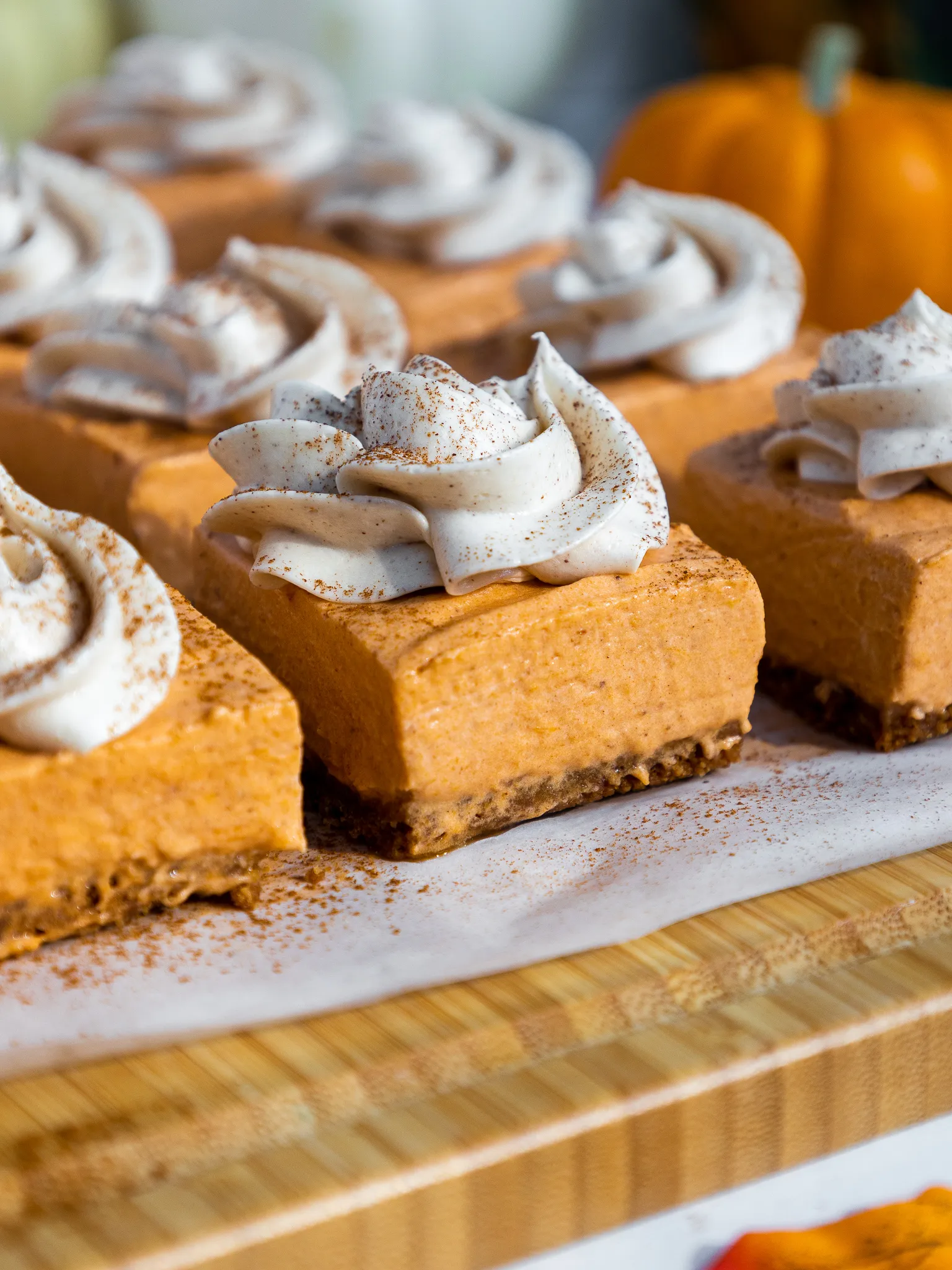 Pumpkin Cheesecake Bars No Bake