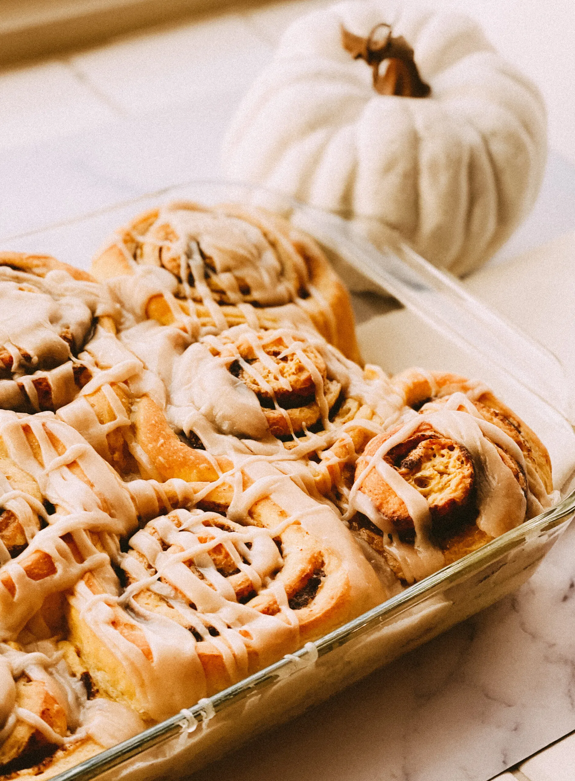Pumpkin Cinnamon Rolls with Brown Butter Glaze