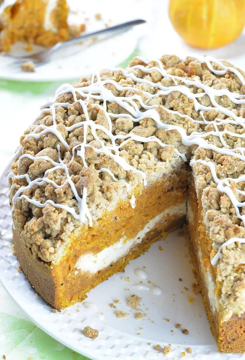 Pumpkin Cream Cheese Coffee Cake Streusel
