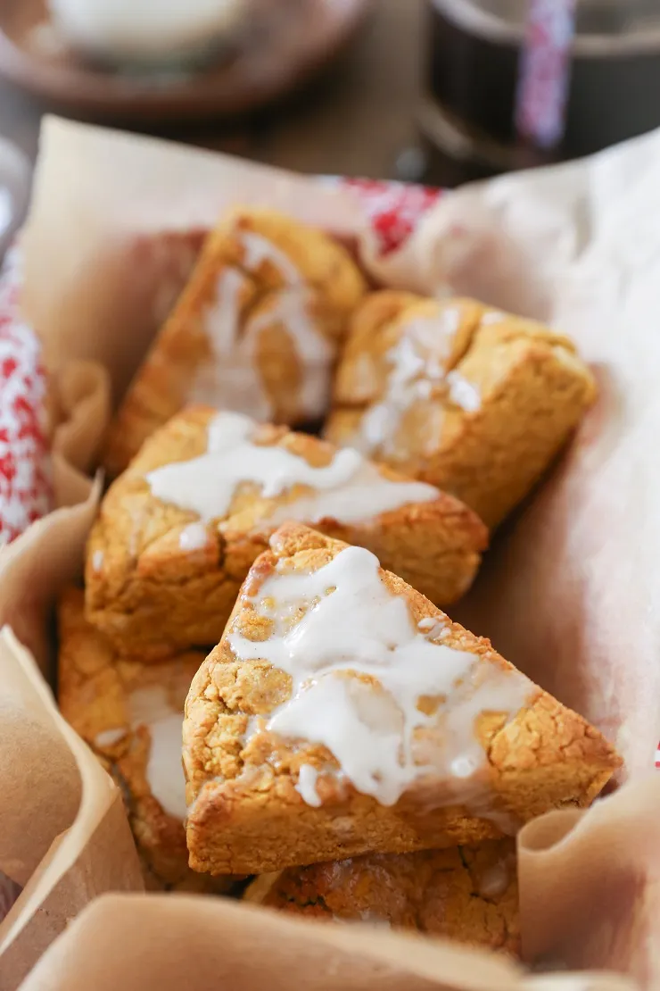 Pumpkin Scones with Coffee Glaze