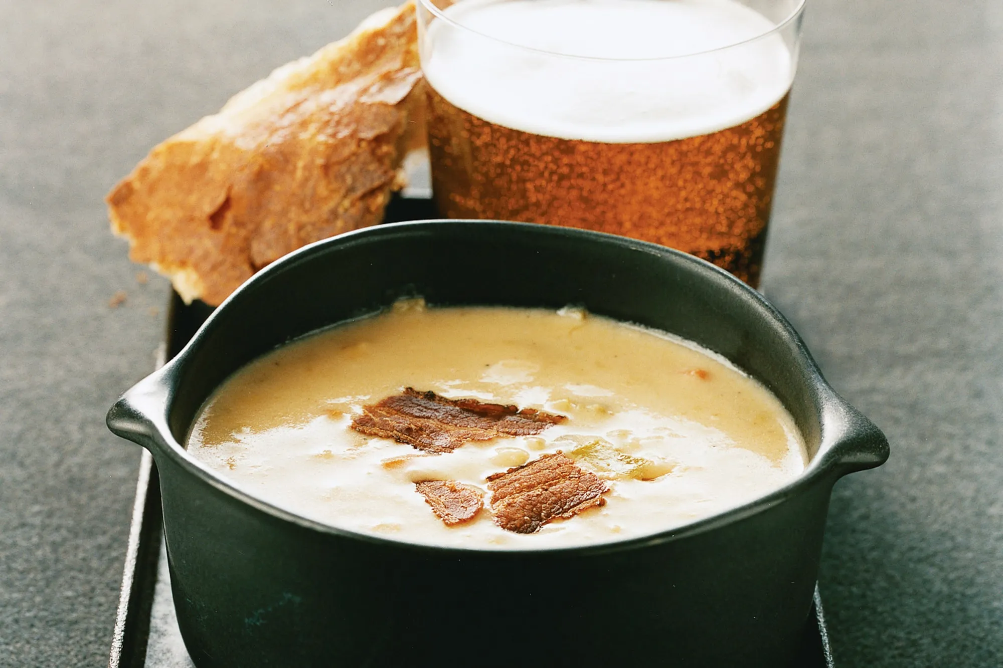 Puree of Onion Soup with Beer and Cheddar Cheese