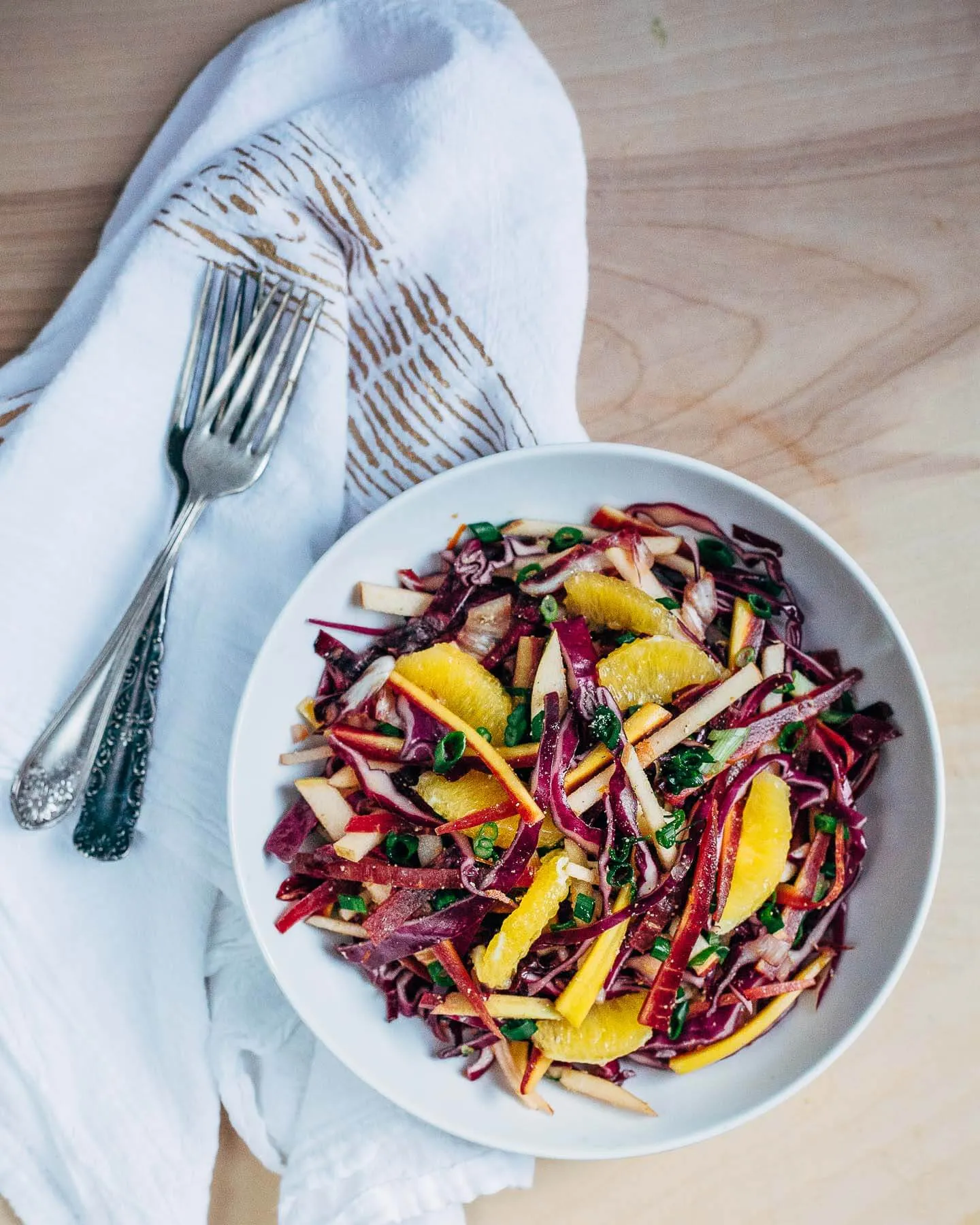 Purple Slaw with Turmeric Orange Vinaigrette