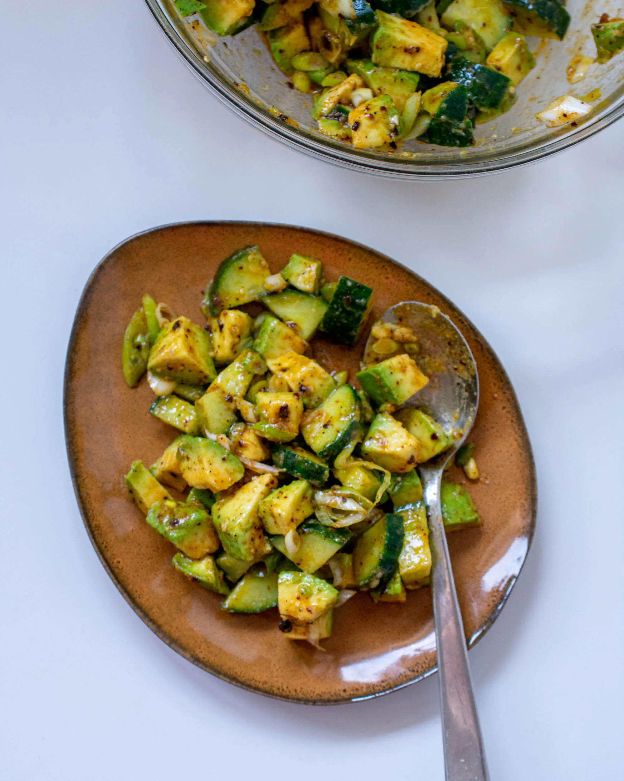 Purslane Avocado and Cucumber Salad