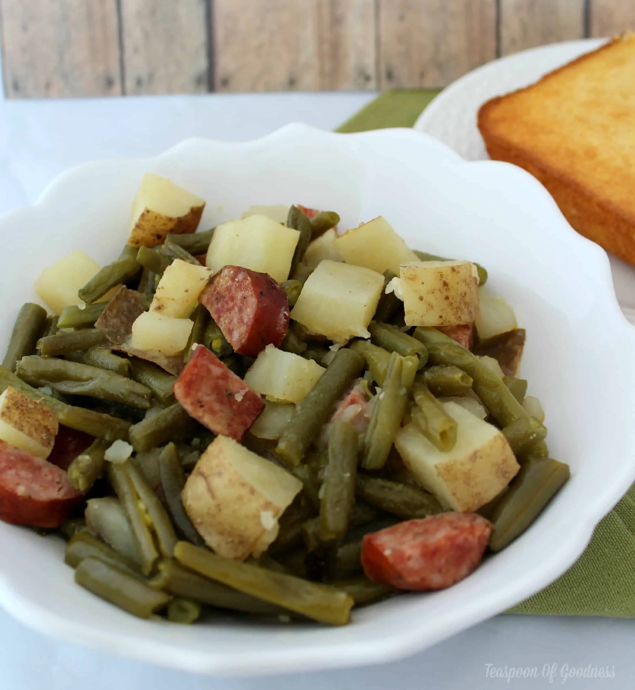 Quick Greens Beans Sausage Pot