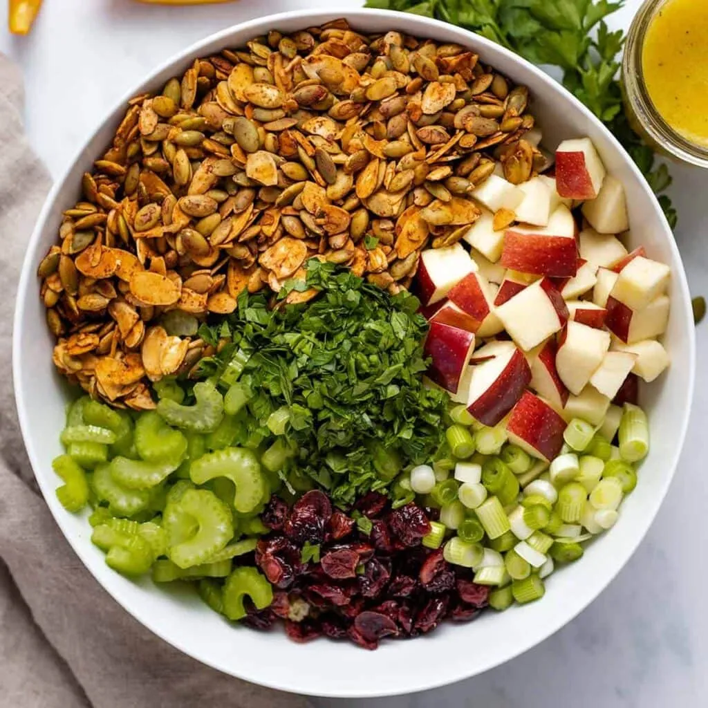 Quinoa Apple and Almond Salad with Honey Lemon Mint Vinaigrette