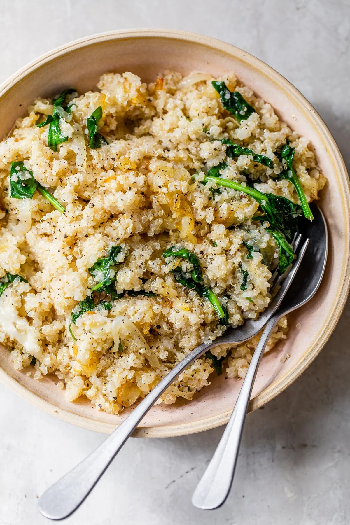 Quinoa with Caramelized Crimini