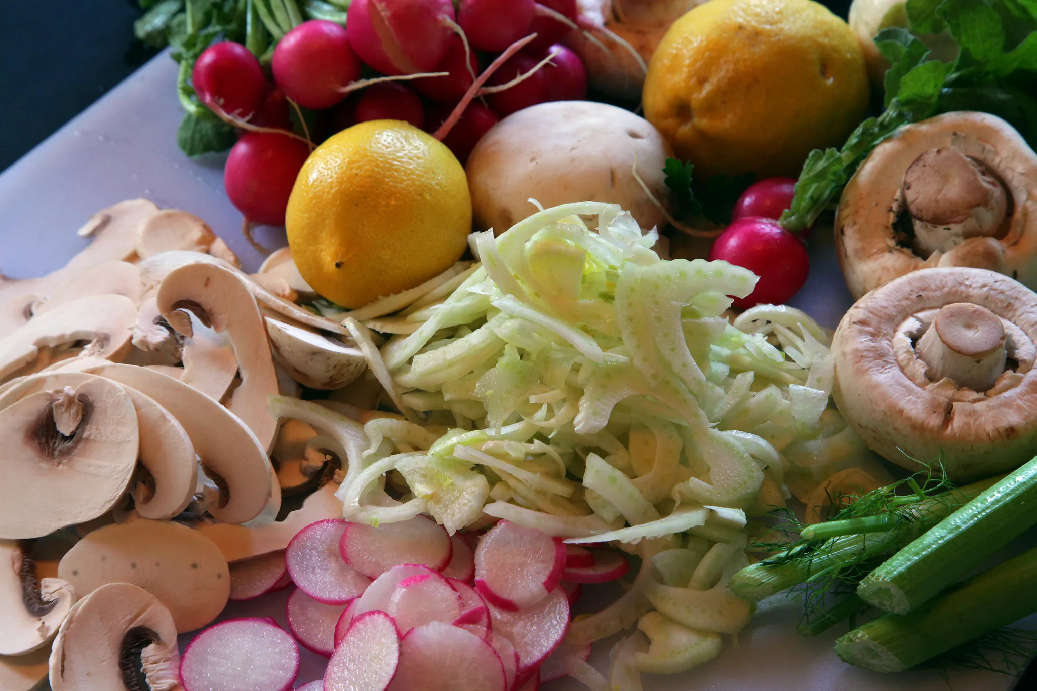 Radish and Mushroom Salad with Parsley