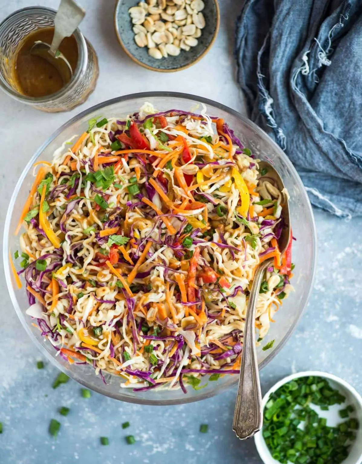 Ramen Noodles Salad with Peanut Dressing