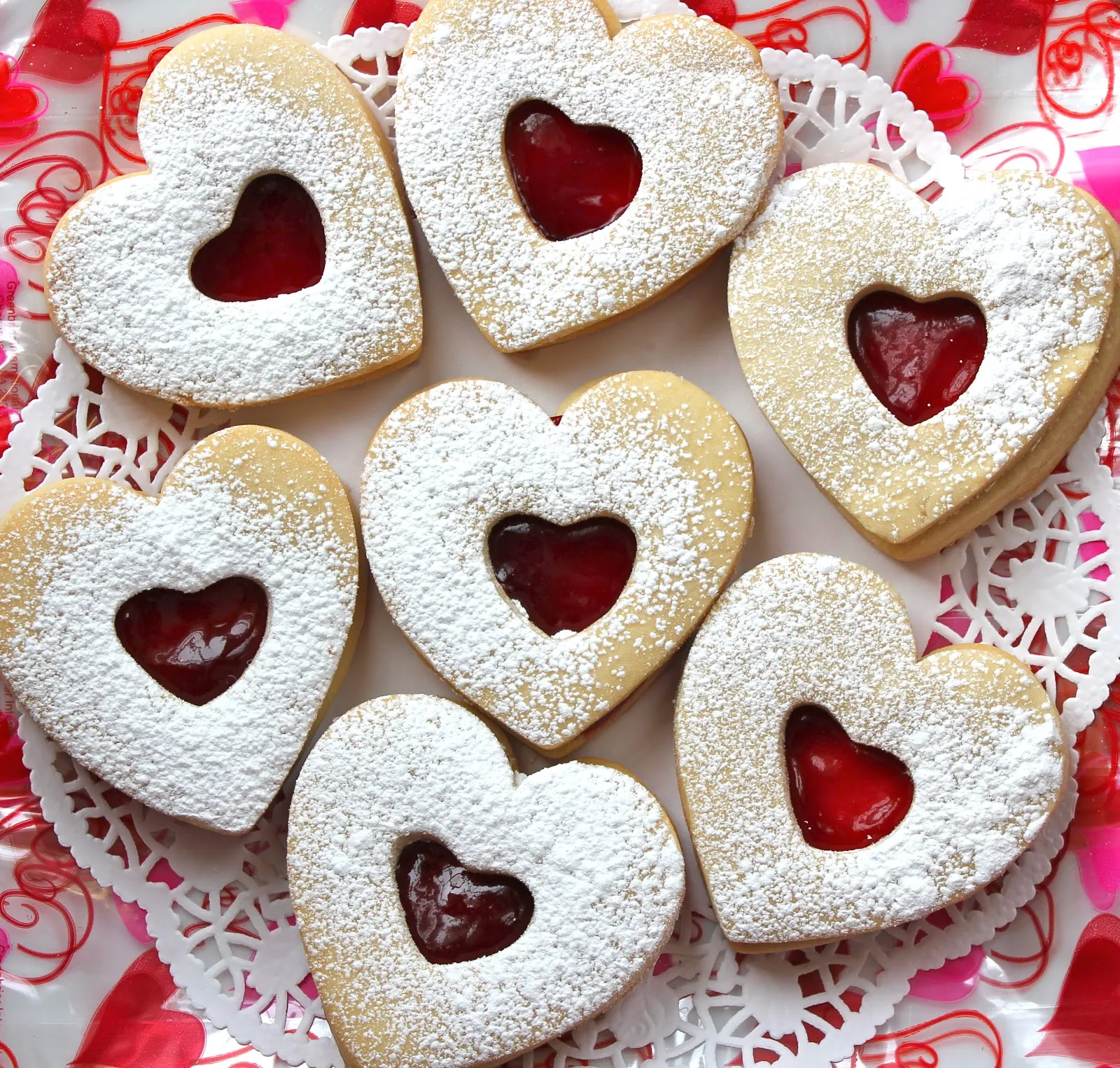 Raspberry Almond Linzer Cookies