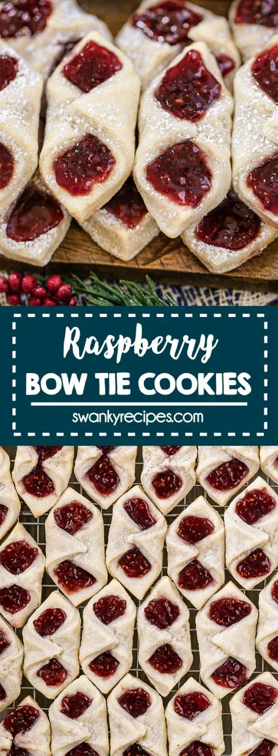 Raspberry Bow Tie Cookies (Polish Kolaczki Cookies)