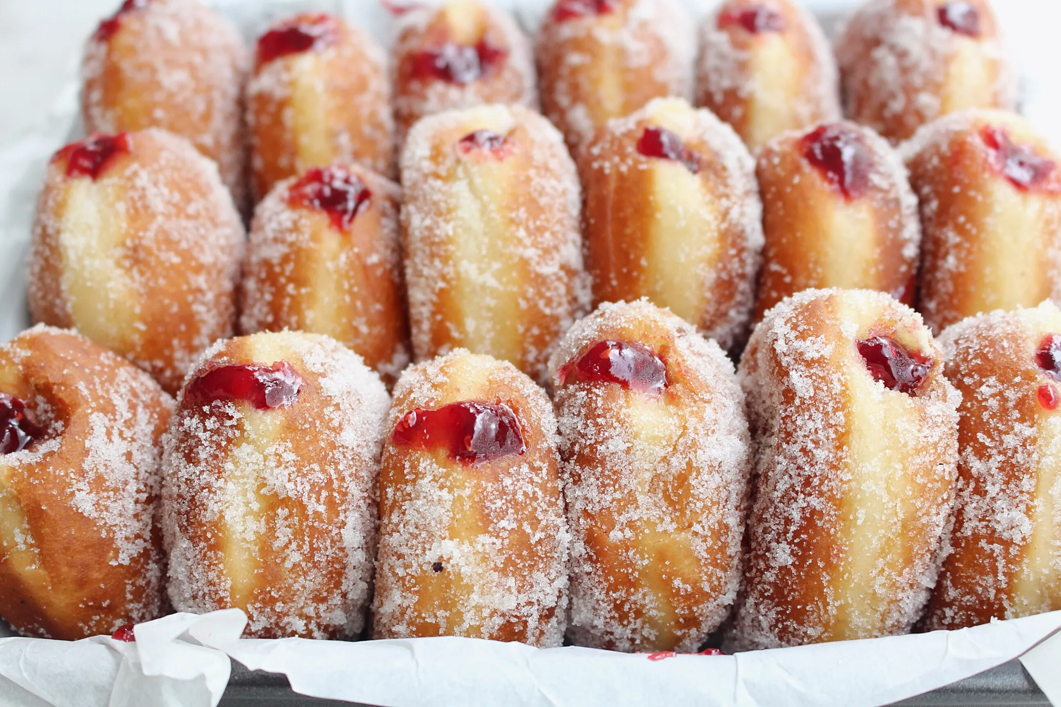 Raspberry Filled Jelly Doughnuts