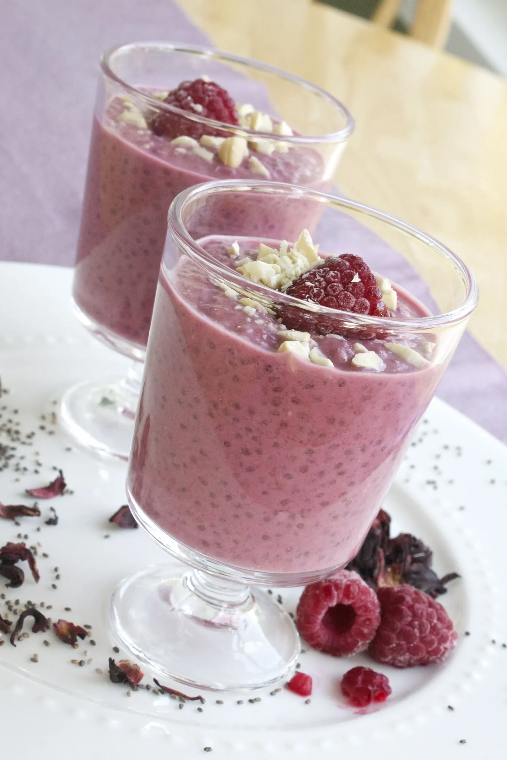 Raspberry Hibiscus Chia Pudding