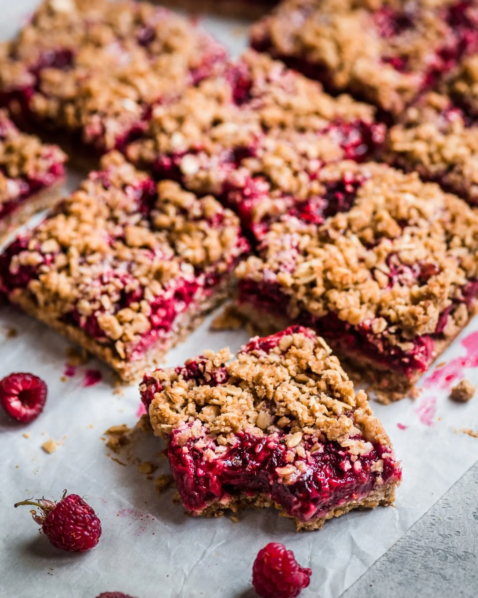 Raspberry Streusel Bars Paleo Vegan